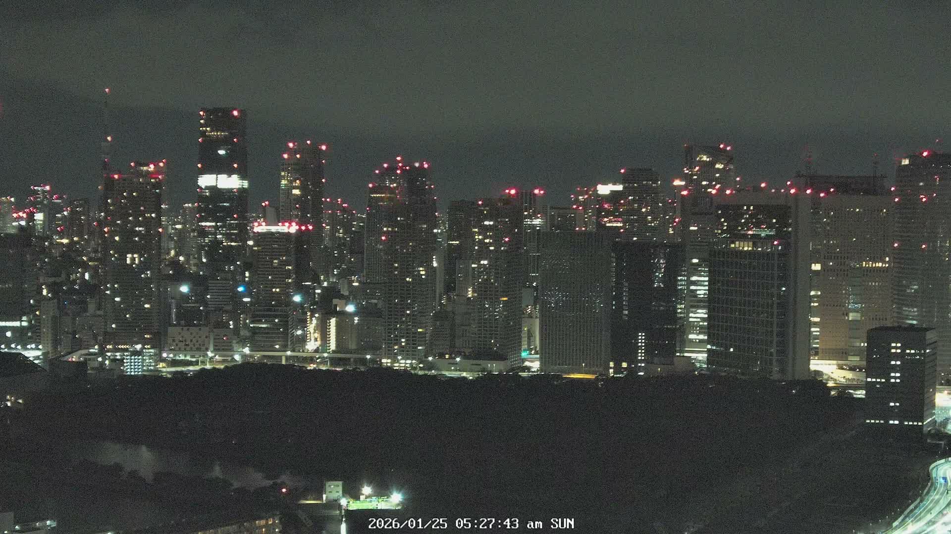 Tokyo, Tokyo Tower / Hama-rikyu Gardens & Minato Skyline View from Kachidoki ( 東京、東京タワー/浜離宮恩賜庭園と勝どきからの港スカイラインの眺め ) Live Cam- 5 Chome, Kachidoki, Chuo ku, Tokyo, Kantō, Honshu, Japan