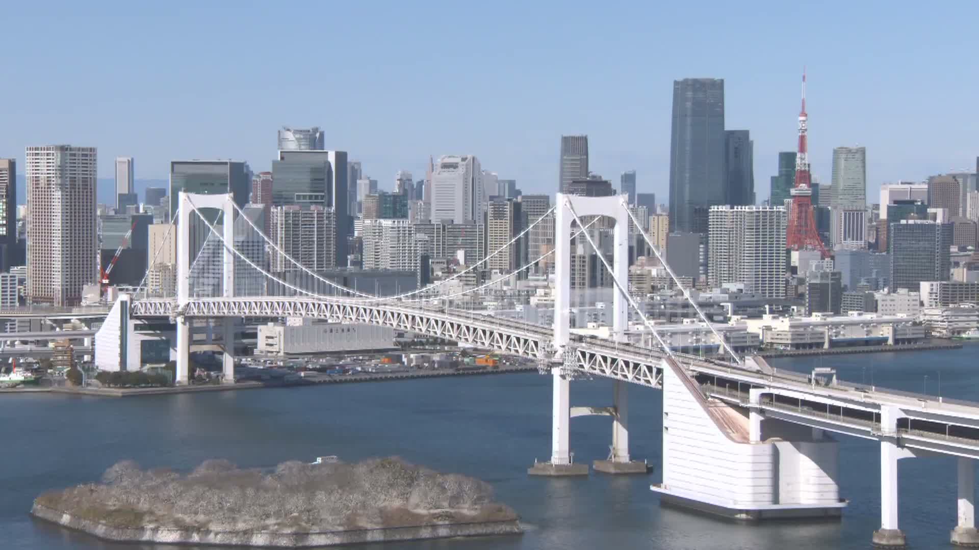 Tokyo PTZ Skyline , Tokyo Bay & Rainbow Bridge Daiba Entrance ( 東京PTZスカイライン、東京湾＆レインボーブリッジ台場入口 )  Live Cam - 2 Chome, Daiba, Odaiba, Minato-ku, Tokyo, Kantō, Honshu, Japan