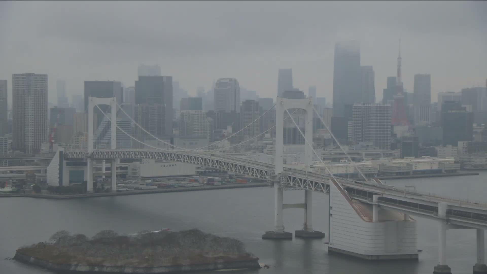 Tokyo PTZ Skyline , Tokyo Bay & Rainbow Bridge Daiba Entrance ( 東京PTZスカイライン、東京湾＆レインボーブリッジ台場入口 )  Live Cam - 2 Chome, Daiba, Odaiba, Minato-ku, Tokyo, Kantō, Honshu, Japan