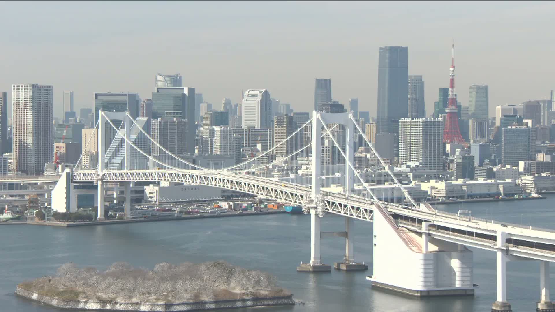 Tokyo PTZ Skyline , Tokyo Bay & Rainbow Bridge Daiba Entrance ( 東京PTZスカイライン、東京湾＆レインボーブリッジ台場入口 )  Live Cam - 2 Chome, Daiba, Odaiba, Minato-ku, Tokyo, Kantō, Honshu, Japan