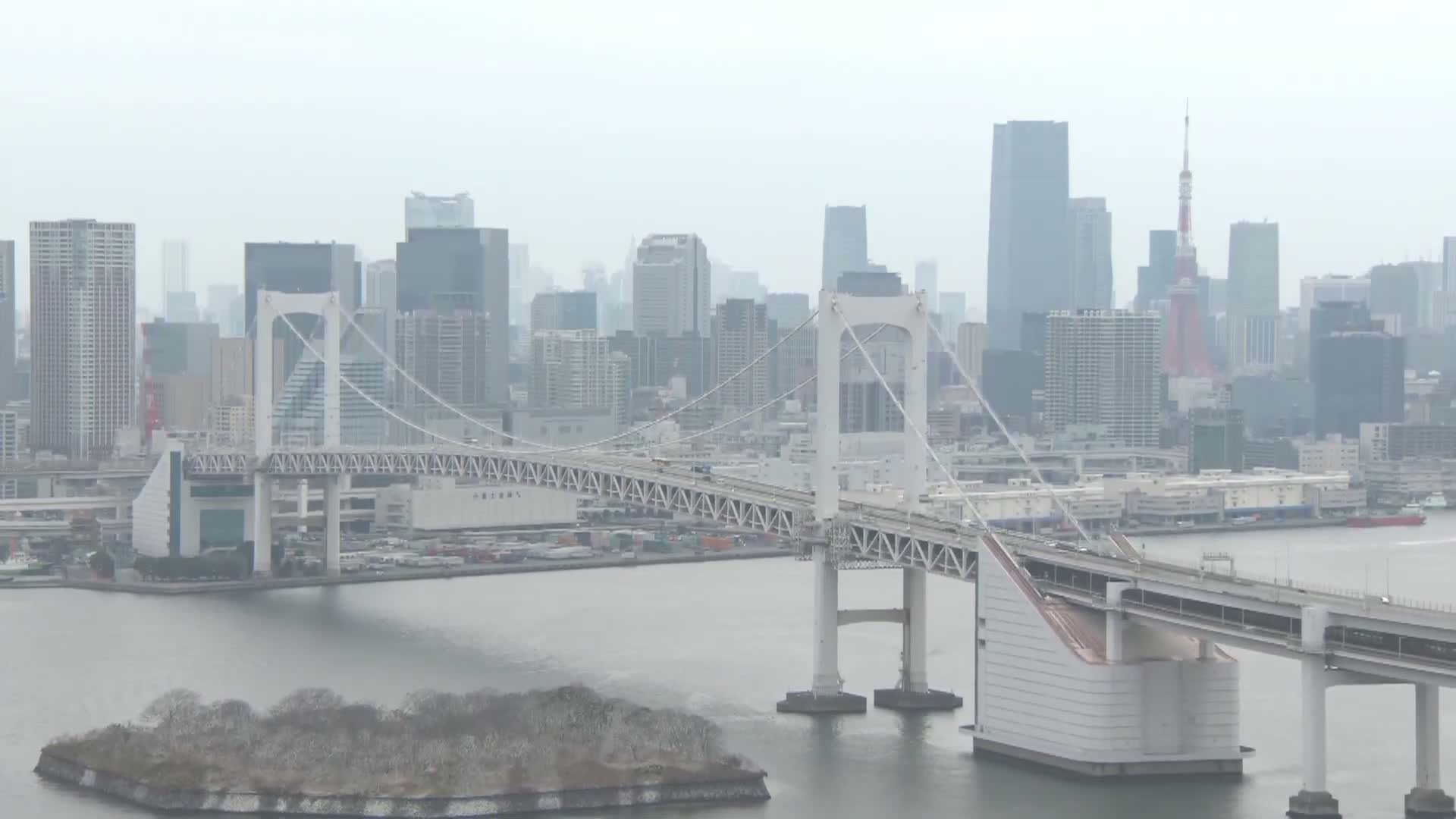 Tokyo PTZ Skyline , Tokyo Bay & Rainbow Bridge Daiba Entrance ( 東京PTZスカイライン、東京湾＆レインボーブリッジ台場入口 )  Live Cam - 2 Chome, Daiba, Odaiba, Minato-ku, Tokyo, Kantō, Honshu, Japan