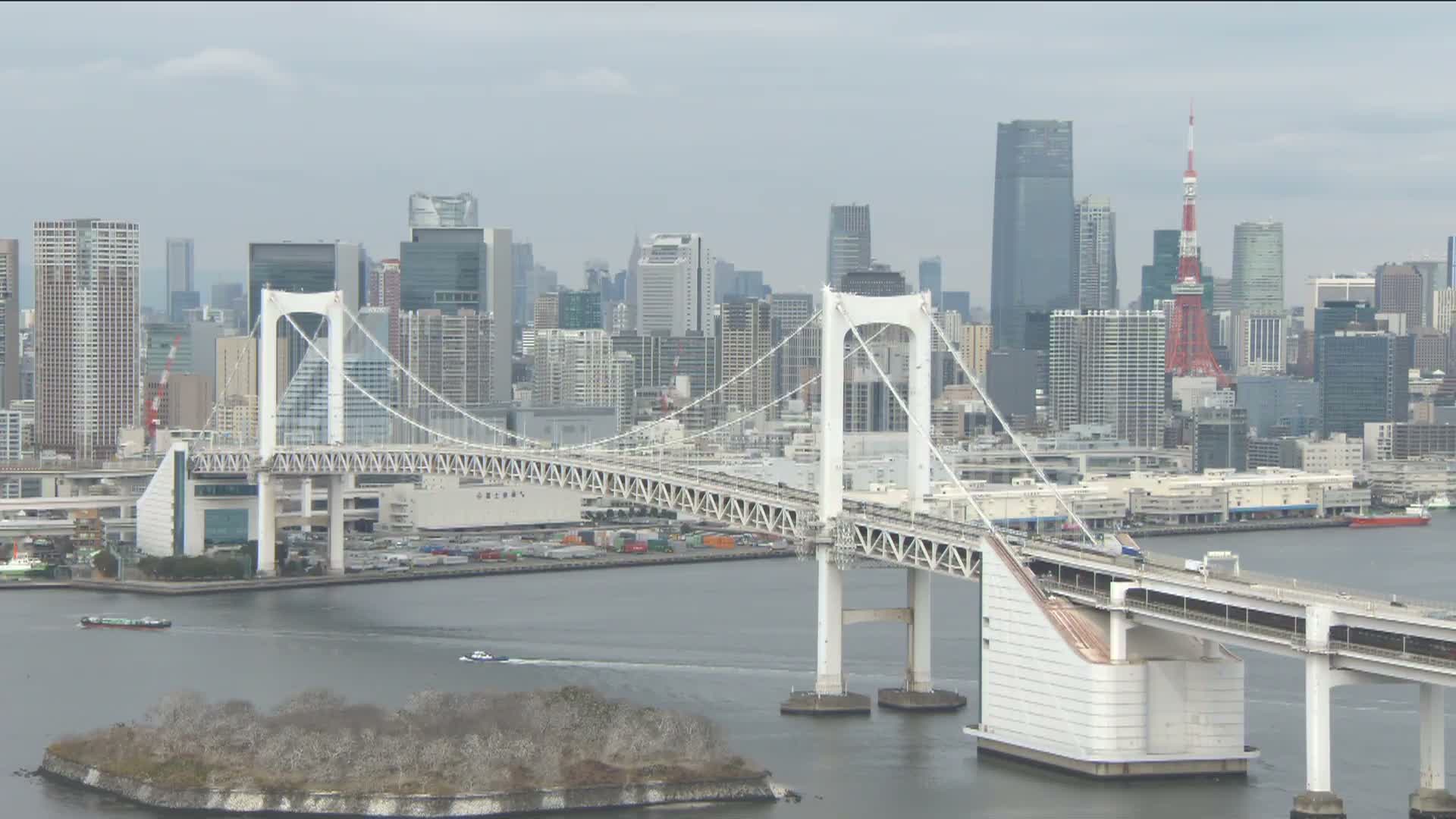 Tokyo PTZ Skyline , Tokyo Bay & Rainbow Bridge Daiba Entrance ( 東京PTZスカイライン、東京湾＆レインボーブリッジ台場入口 )  Live Cam - 2 Chome, Daiba, Odaiba, Minato-ku, Tokyo, Kantō, Honshu, Japan