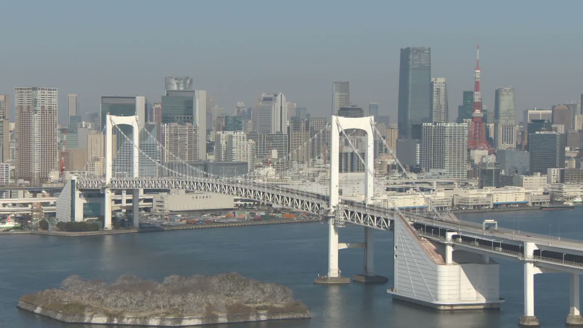 Tokyo PTZ Skyline , Tokyo Bay & Rainbow Bridge Daiba Entrance ( 東京PTZスカイライン、東京湾＆レインボーブリッジ台場入口 )  Live Cam - 2 Chome, Daiba, Odaiba, Minato-ku, Tokyo, Kantō, Honshu, Japan