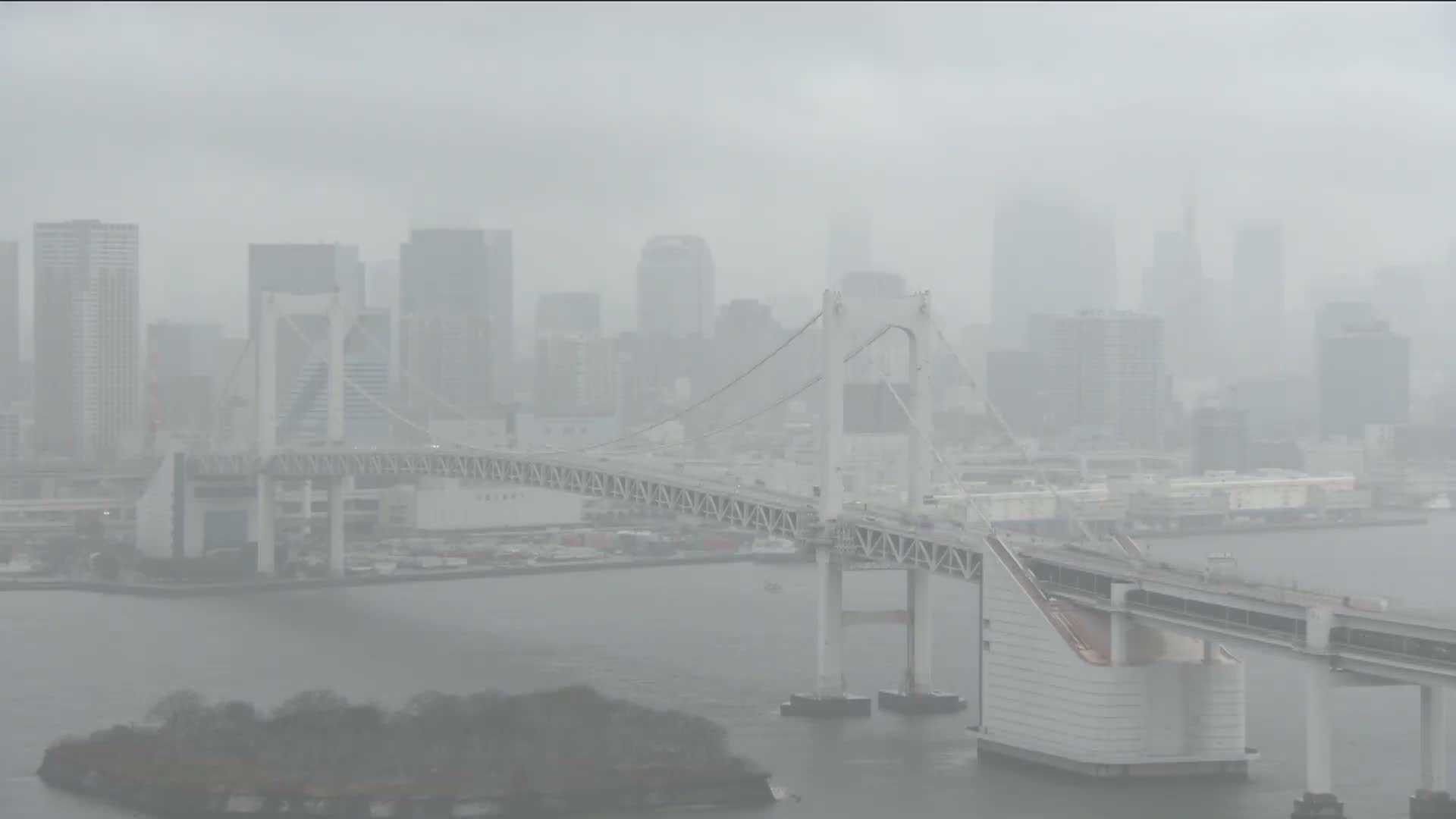 Tokyo PTZ Skyline , Tokyo Bay & Rainbow Bridge Daiba Entrance ( 東京PTZスカイライン、東京湾＆レインボーブリッジ台場入口 )  Live Cam - 2 Chome, Daiba, Odaiba, Minato-ku, Tokyo, Kantō, Honshu, Japan