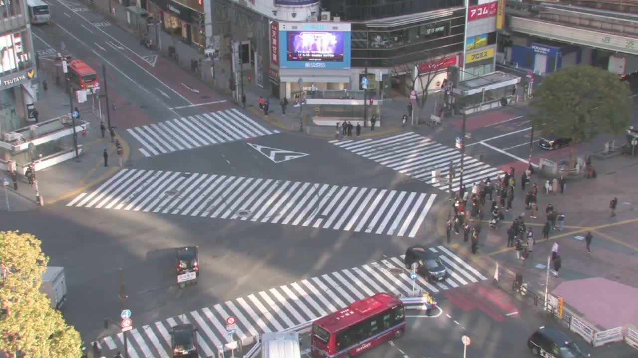 Tokyo, Shibuya Scramble Crossing Live Cam ( 東京、渋谷スクランブル交差点 )  Live Cam - Dogenzaka, Shibuya-ku, Tokyo, Kantō, Honshu, Japan