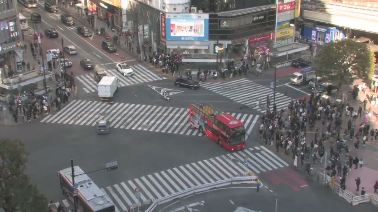 Tokyo, Shibuya Scramble Crossing Live Cam ( 東京、渋谷スクランブル交差点 )  Live Cam - Dogenzaka, Shibuya-ku, Tokyo, Kantō, Honshu, Japan