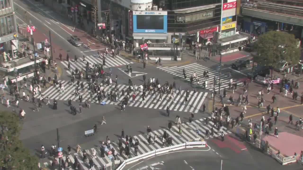Tokyo, Shibuya Scramble Crossing Live Cam ( 東京、渋谷スクランブル交差点 )  Live Cam - Dogenzaka, Shibuya-ku, Tokyo, Kantō, Honshu, Japan