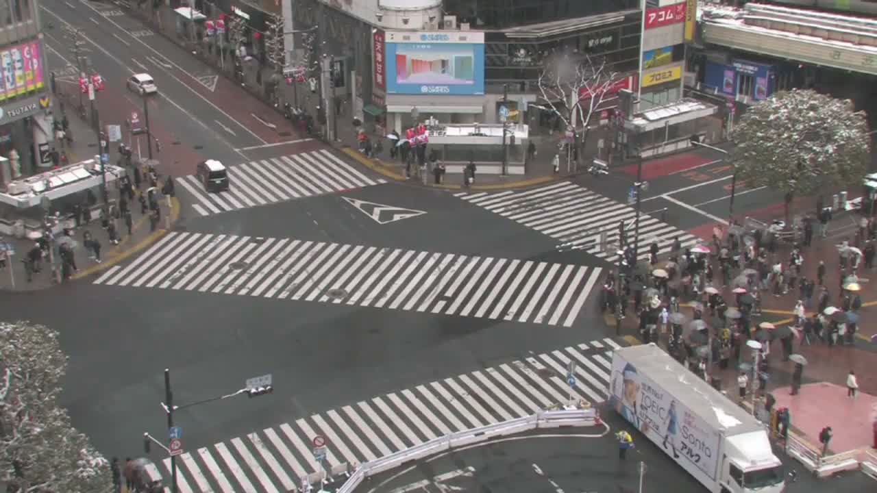 Tokyo, Shibuya Scramble Crossing Live Cam ( 東京、渋谷スクランブル交差点 )  Live Cam - Dogenzaka, Shibuya-ku, Tokyo, Kantō, Honshu, Japan