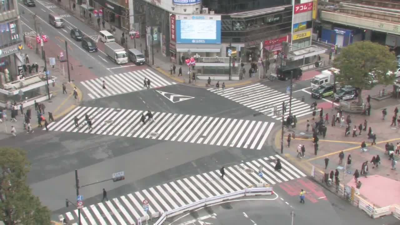 Tokyo, Shibuya Scramble Crossing Live Cam ( 東京、渋谷スクランブル交差点 )  Live Cam - Dogenzaka, Shibuya-ku, Tokyo, Kantō, Honshu, Japan