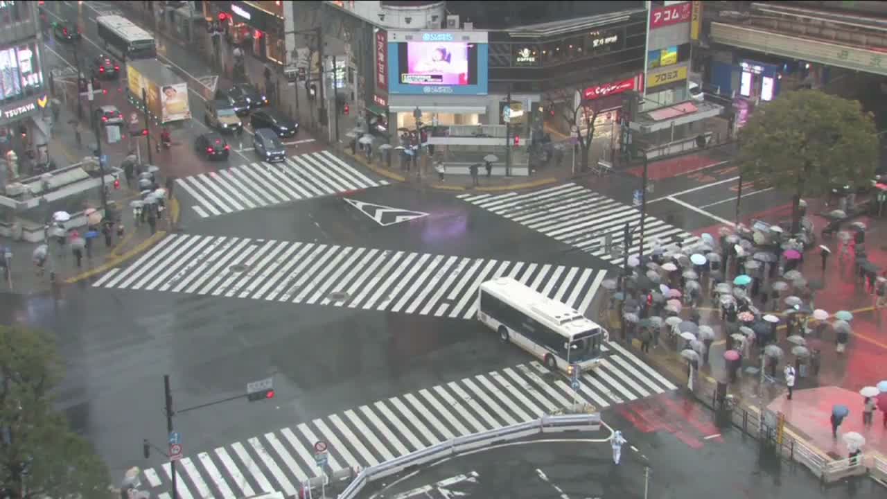 Tokyo, Shibuya Scramble Crossing Live Cam ( 東京、渋谷スクランブル交差点 )  Live Cam - Dogenzaka, Shibuya-ku, Tokyo, Kantō, Honshu, Japan