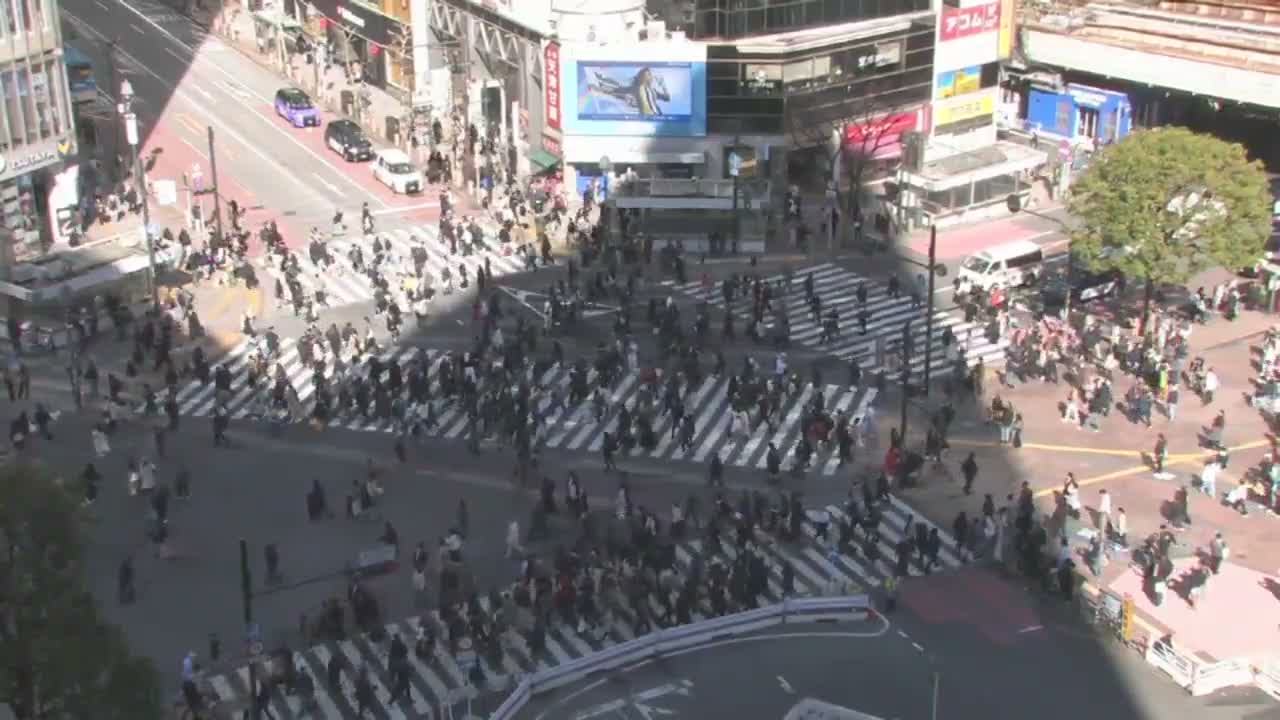 Tokyo, Shibuya Scramble Crossing Live Cam ( 東京、渋谷スクランブル交差点 )  Live Cam - Dogenzaka, Shibuya-ku, Tokyo, Kantō, Honshu, Japan