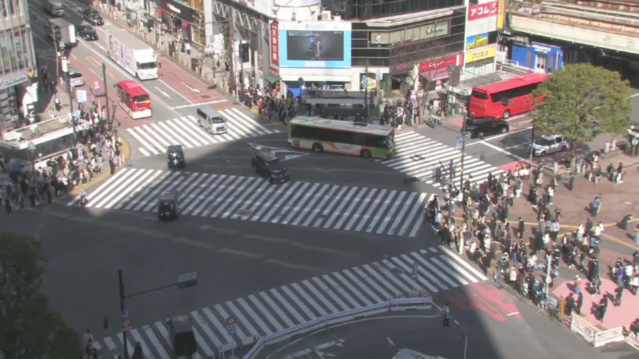 Tokyo, Shibuya Scramble Crossing Live Cam ( 東京、渋谷スクランブル交差点 )  Live Cam - Dogenzaka, Shibuya-ku, Tokyo, Kantō, Honshu, Japan