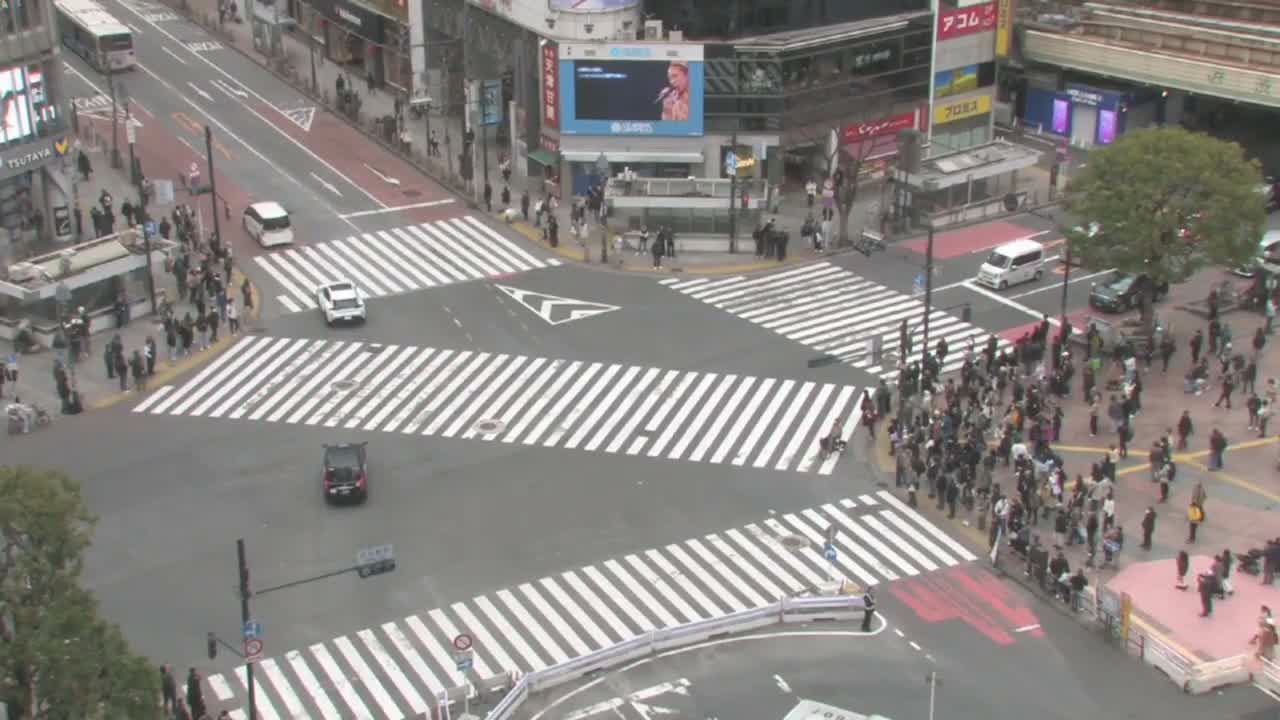 Tokyo, Shibuya Scramble Crossing Live Cam ( 東京、渋谷スクランブル交差点 )  Live Cam - Dogenzaka, Shibuya-ku, Tokyo, Kantō, Honshu, Japan