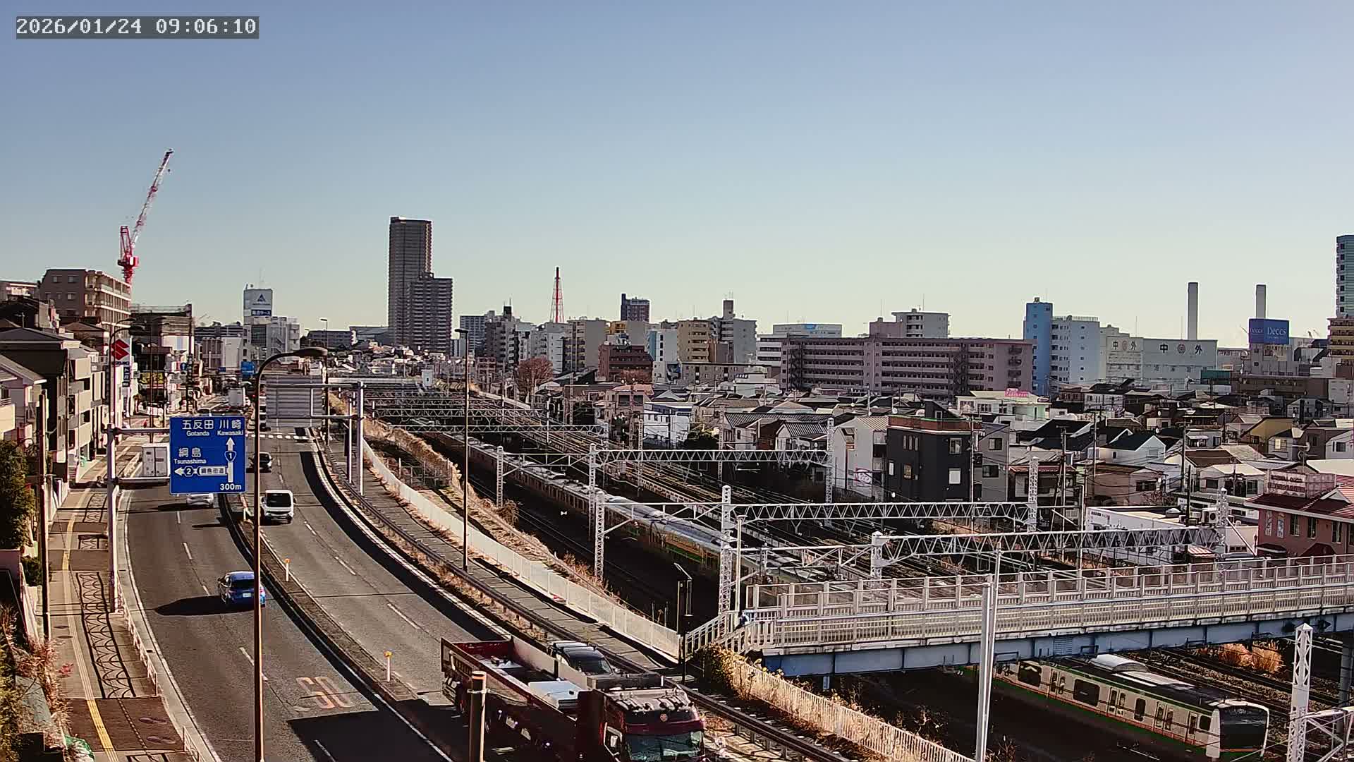 Yokohama, East  Kanagawa Ward View from Higashikanagawa ( 横浜市東神奈川区 東神奈川からの眺め ) Live Cam- Tatemachi, Kanagawa-ku, Yokohama, Kanagawa, Kanto, Honshu, Japan