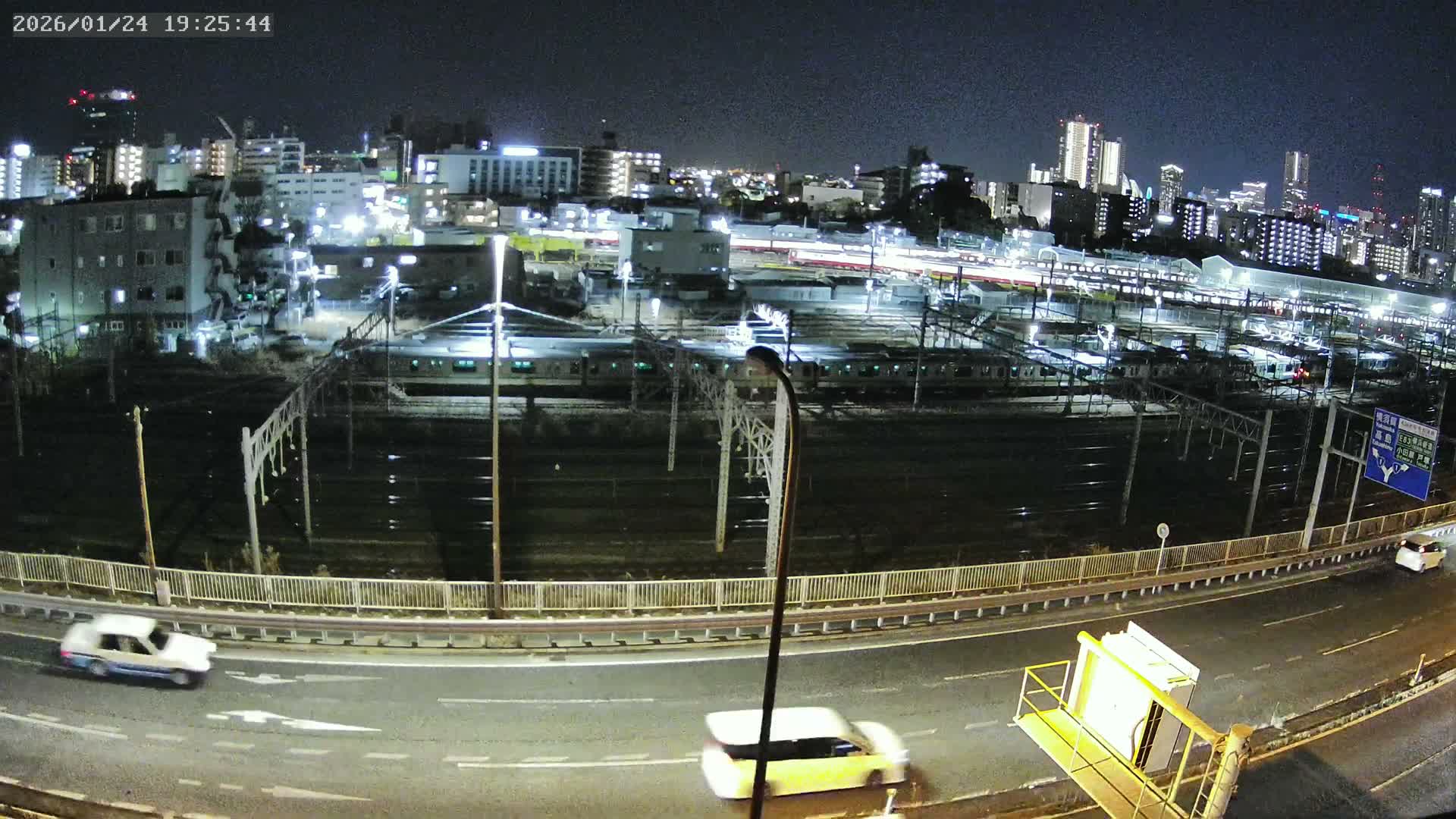 Kanagawa, Yokohama Higashi-Kanagawa Train Vehicle Center & Yokohama Downtown View ( 神奈川・横浜 東神奈川車両センター＆横浜ダウンタウンビュ ) Live Cam -  Tatemachi, Kanagawa-ku, Yokohama, Kanagawa, Kanto, Honshu, Japan