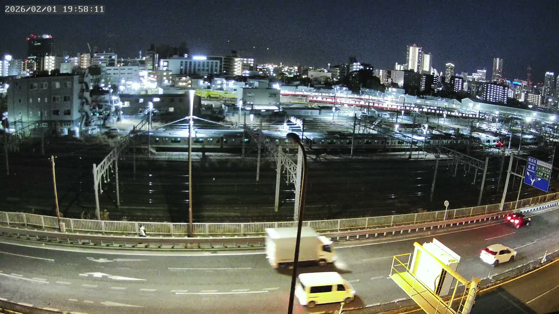 Kanagawa, Yokohama Higashi-Kanagawa Train Vehicle Center & Yokohama Downtown View ( 神奈川・横浜 東神奈川車両センター＆横浜ダウンタウンビュ ) Live Cam -  Tatemachi, Kanagawa-ku, Yokohama, Kanagawa, Kanto, Honshu, Japan