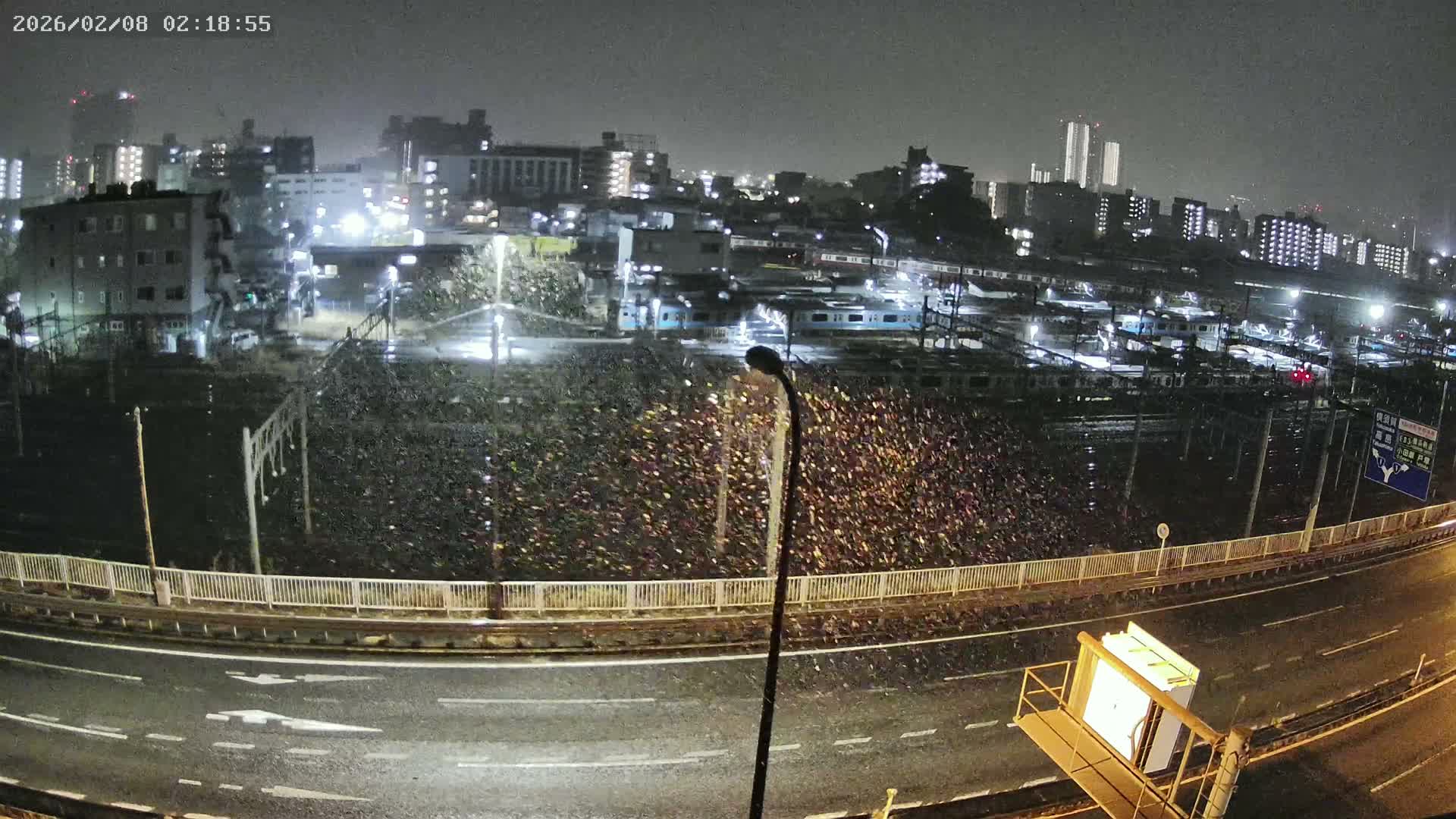 Kanagawa, Yokohama Higashi-Kanagawa Train Vehicle Center & Yokohama Downtown View ( 神奈川・横浜 東神奈川車両センター＆横浜ダウンタウンビュ ) Live Cam -  Tatemachi, Kanagawa-ku, Yokohama, Kanagawa, Kanto, Honshu, Japan