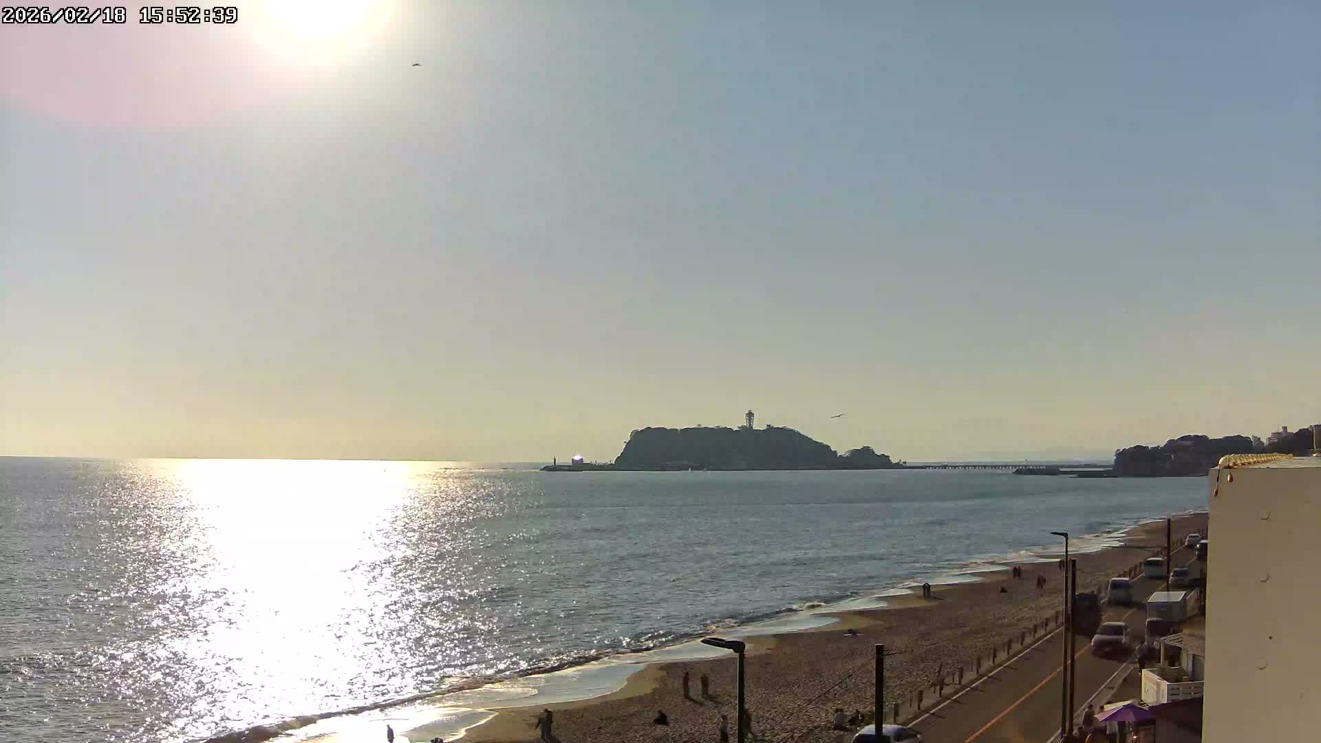 Kanagawa, Kamakura, Shichirigahama Beach & Mount Fuji View ( 神奈川、鎌倉、七里ヶ浜、富士山の眺め ) Live Cam -1 Chome, Shichirigahama, Kamakura, Kanagawa, Kanto, Honshu, Japan 