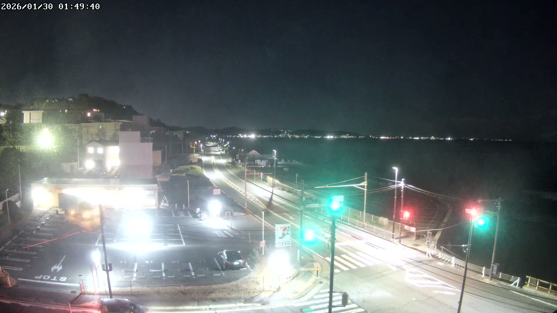Kanagawa, Kamakura, Shichirigahama Beach Southeast  View ( 神奈川県鎌倉市七里ヶ浜海岸東南景 ) Live Cam -1 Chome, Shichirigahama, Kamakura, Kanagawa, Kanto, Honshu, Japan 