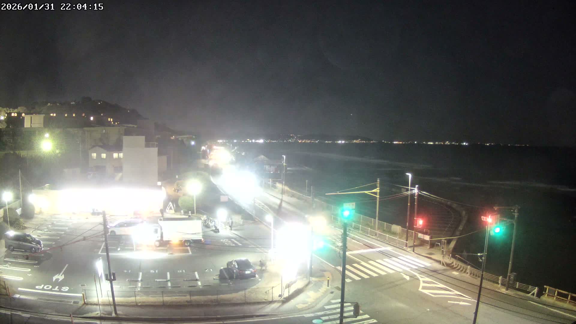 Kanagawa, Kamakura, Shichirigahama Beach Southeast  View ( 神奈川県鎌倉市七里ヶ浜海岸東南景 ) Live Cam -1 Chome, Shichirigahama, Kamakura, Kanagawa, Kanto, Honshu, Japan 