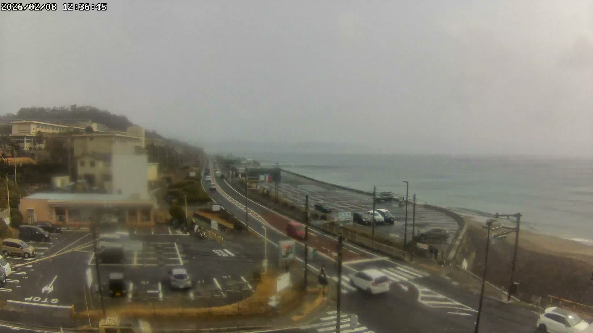 Kanagawa, Kamakura, Shichirigahama Beach Southeast  View ( 神奈川県鎌倉市七里ヶ浜海岸東南景 ) Live Cam -1 Chome, Shichirigahama, Kamakura, Kanagawa, Kanto, Honshu, Japan 