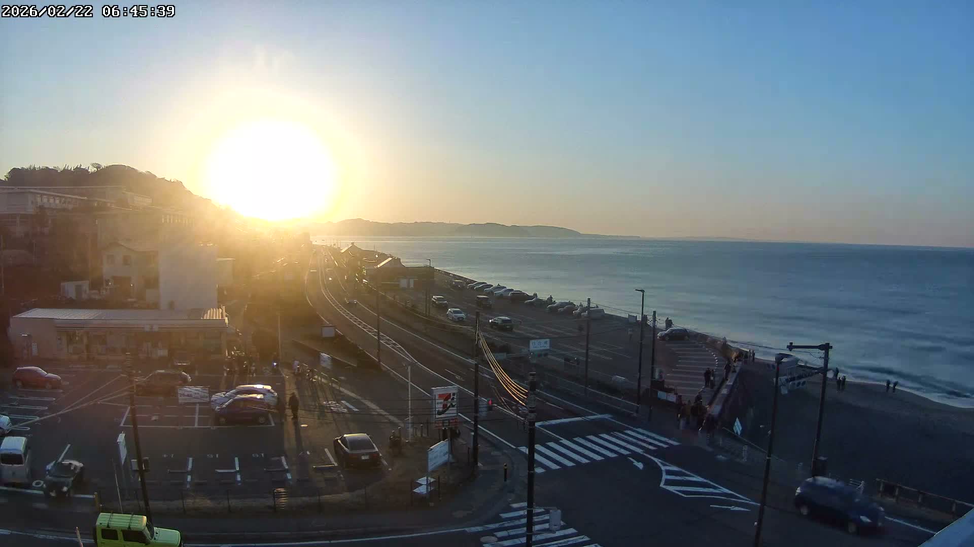 Kanagawa, Kamakura, Shichirigahama Beach Southeast  View ( 神奈川県鎌倉市七里ヶ浜海岸東南景 ) Live Cam -1 Chome, Shichirigahama, Kamakura, Kanagawa, Kanto, Honshu, Japan 