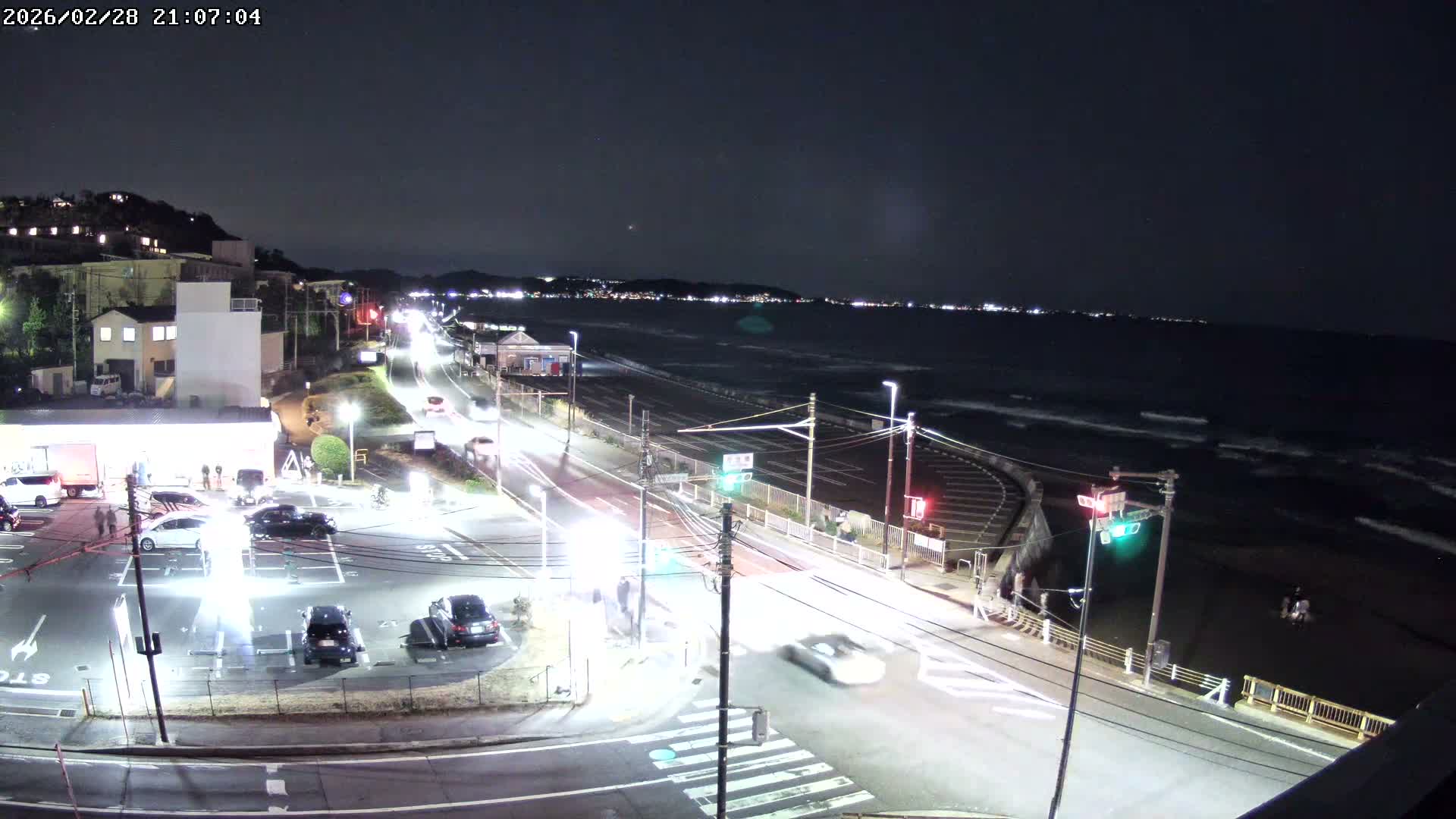 Kanagawa, Kamakura, Shichirigahama Beach Southeast  View ( 神奈川県鎌倉市七里ヶ浜海岸東南景 ) Live Cam -1 Chome, Shichirigahama, Kamakura, Kanagawa, Kanto, Honshu, Japan 