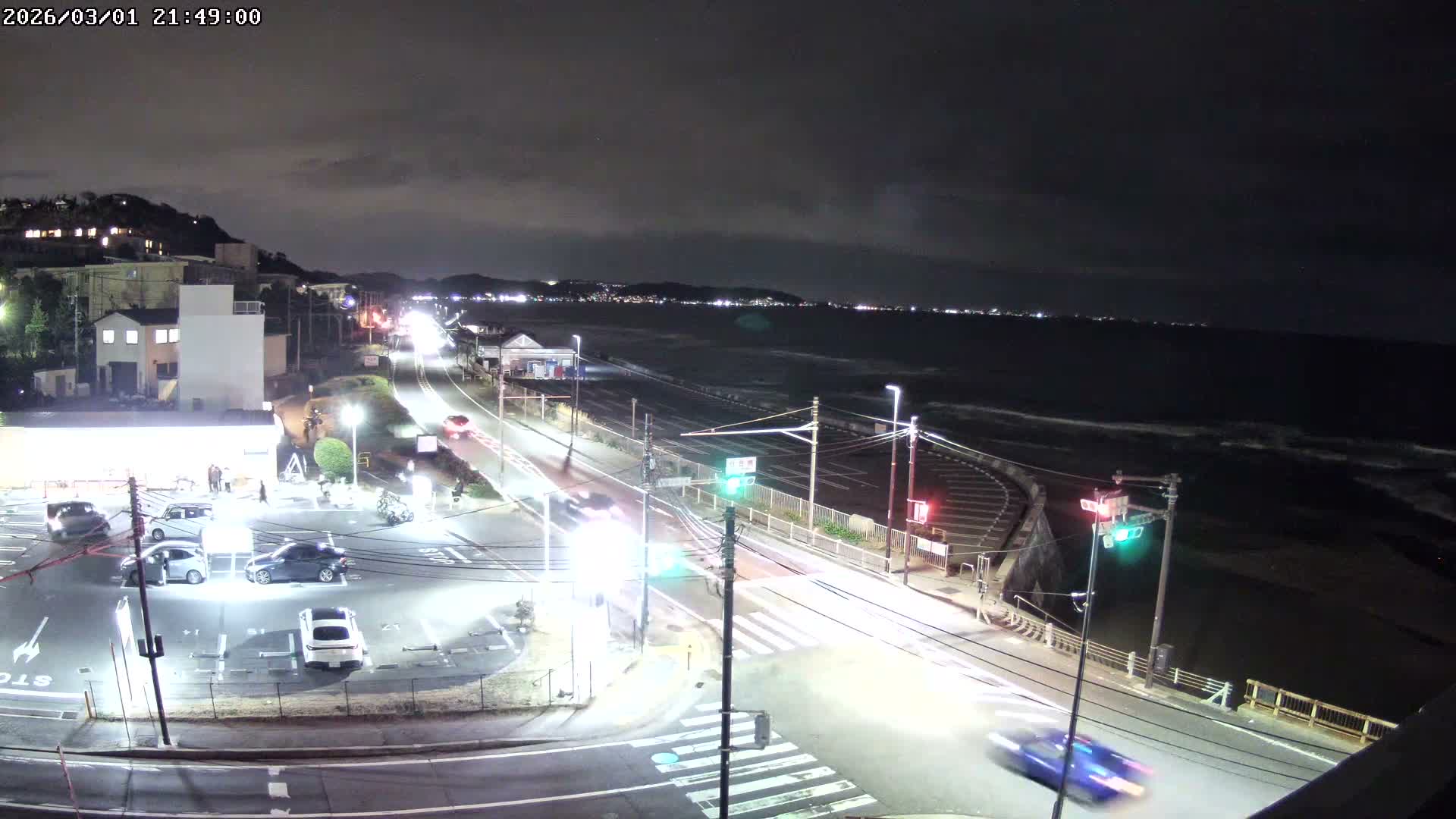 Kanagawa, Kamakura, Shichirigahama Beach Southeast  View ( 神奈川県鎌倉市七里ヶ浜海岸東南景 ) Live Cam -1 Chome, Shichirigahama, Kamakura, Kanagawa, Kanto, Honshu, Japan 
