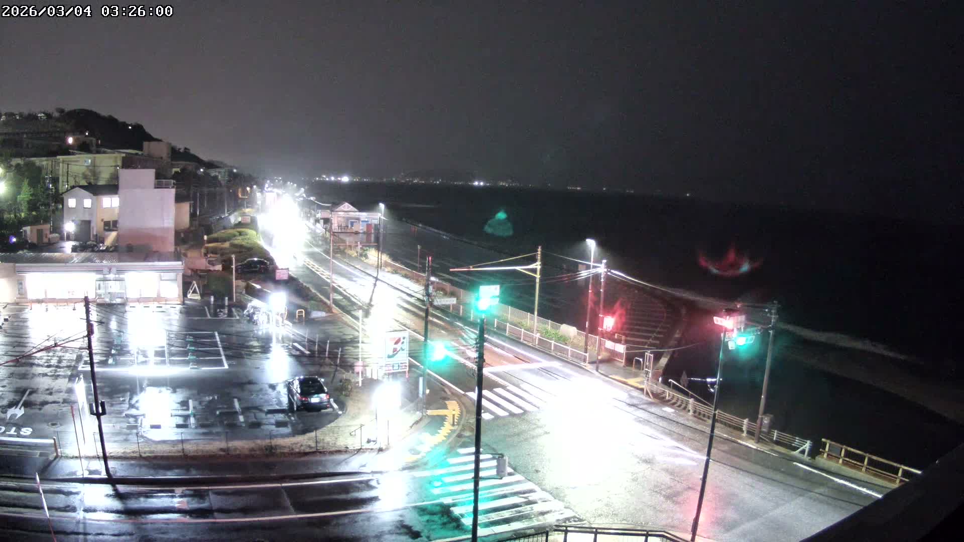 Kanagawa, Kamakura, Shichirigahama Beach Southeast  View ( 神奈川県鎌倉市七里ヶ浜海岸東南景 ) Live Cam -1 Chome, Shichirigahama, Kamakura, Kanagawa, Kanto, Honshu, Japan 
