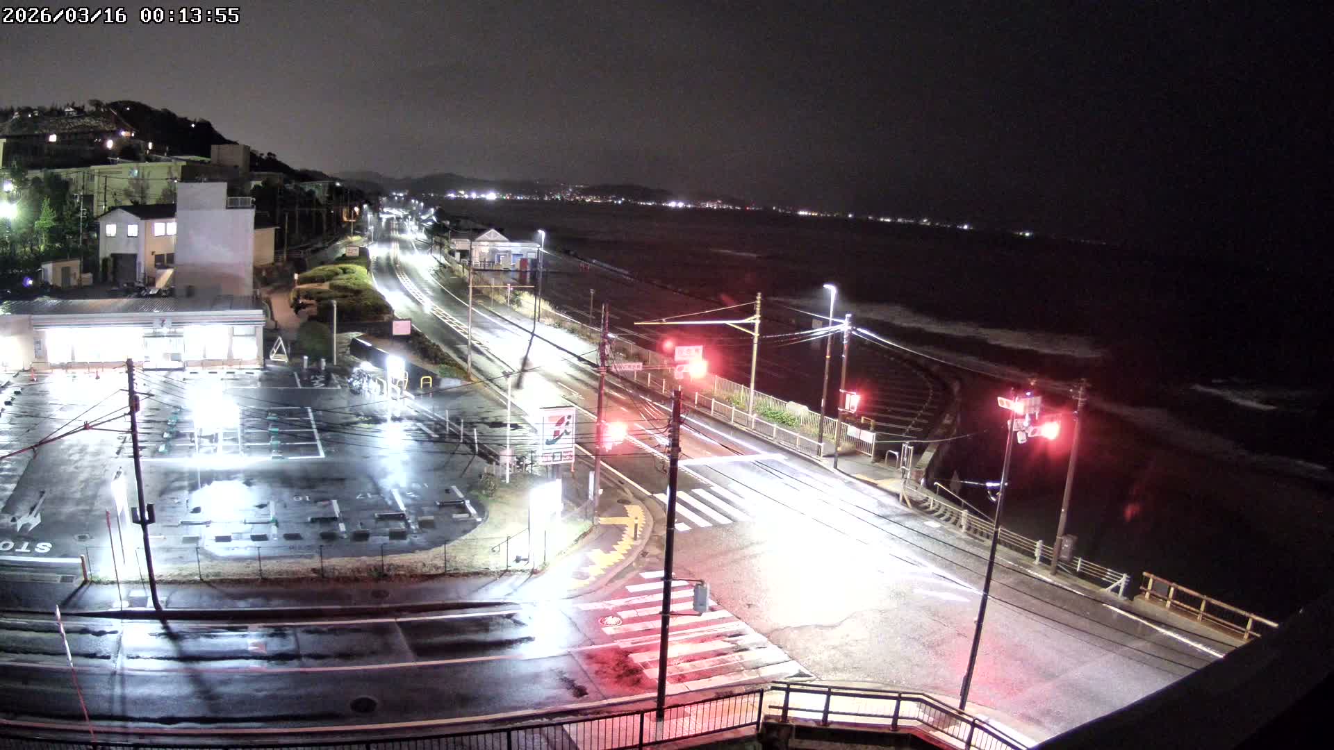 Kanagawa, Kamakura, Shichirigahama Beach Southeast  View ( 神奈川県鎌倉市七里ヶ浜海岸東南景 ) Live Cam -1 Chome, Shichirigahama, Kamakura, Kanagawa, Kanto, Honshu, Japan 