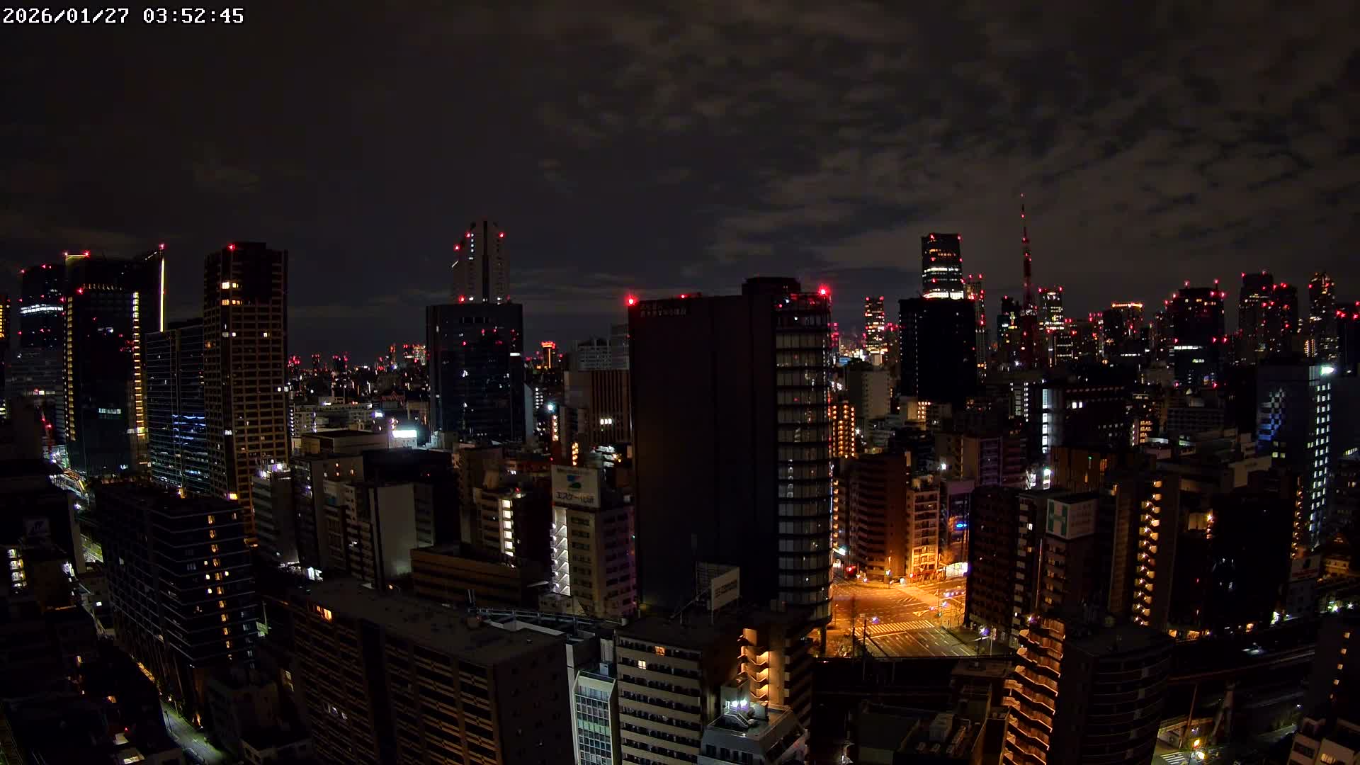 Tokyo, Minato Downtown & Skycrapers View from Shibaura ( 東京、港区、高層ビル群、芝浦からの眺め ) Live Cam - 1 Chome, Shibaura, Minato-ku, Tokyo, Kanto, Honshu, Japan