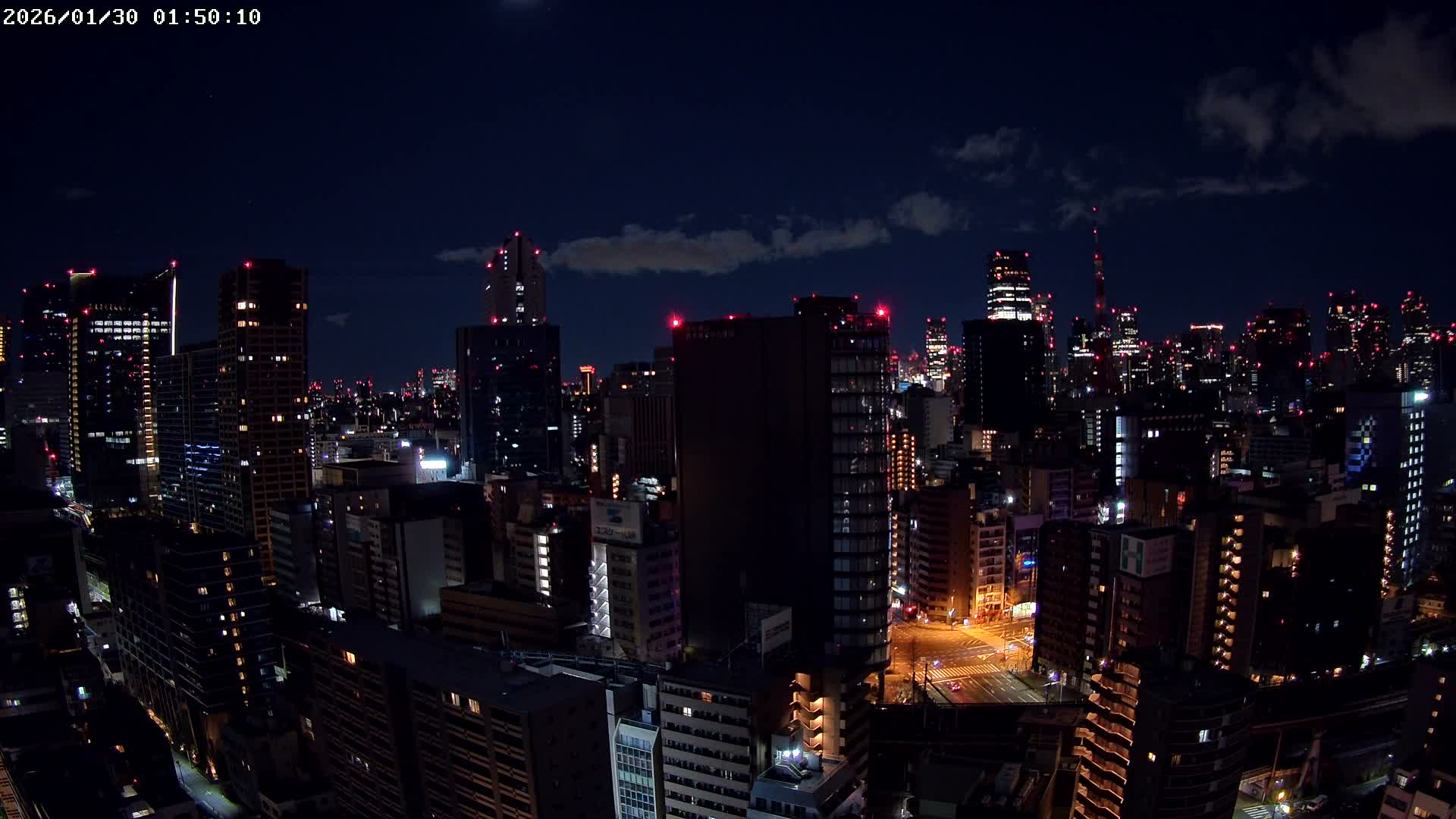 Tokyo, Minato Downtown & Skycrapers View from Shibaura ( 東京、港区、高層ビル群、芝浦からの眺め ) Live Cam - 1 Chome, Shibaura, Minato-ku, Tokyo, Kanto, Honshu, Japan