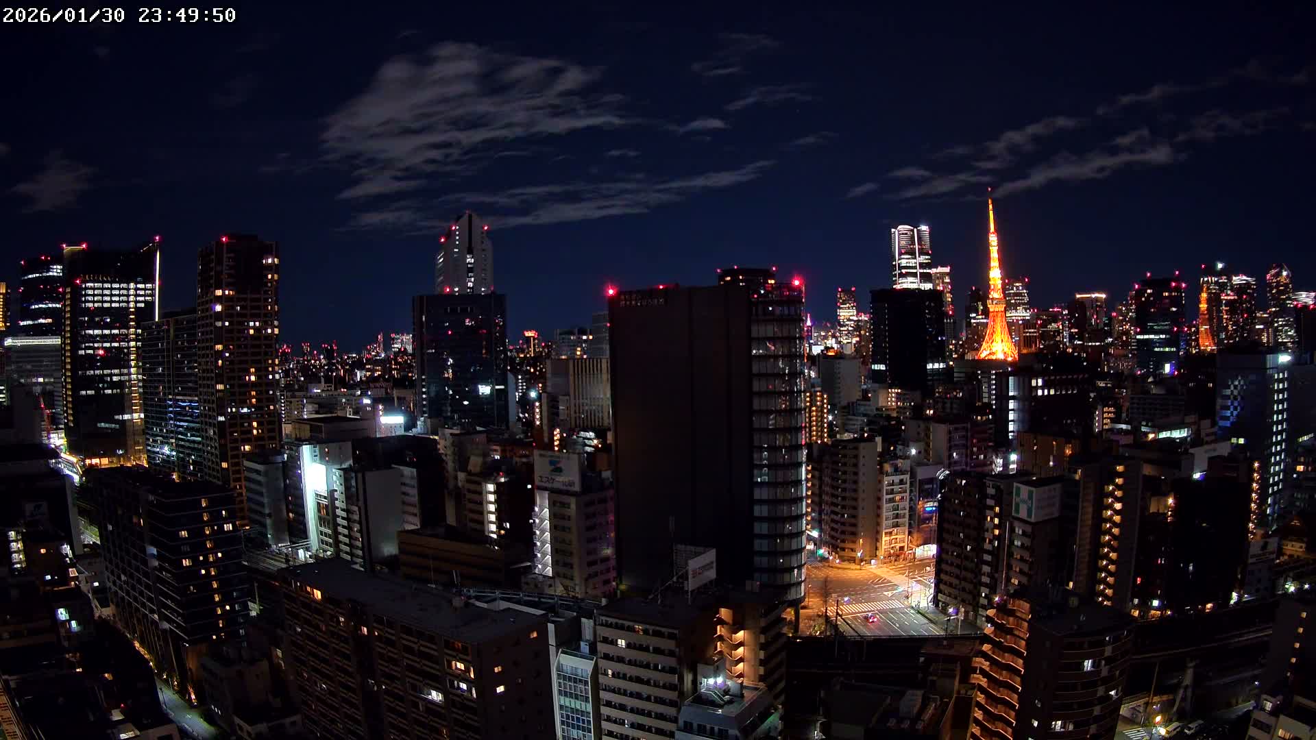 Tokyo, Minato Downtown & Skycrapers View from Shibaura ( 東京、港区、高層ビル群、芝浦からの眺め ) Live Cam - 1 Chome, Shibaura, Minato-ku, Tokyo, Kanto, Honshu, Japan