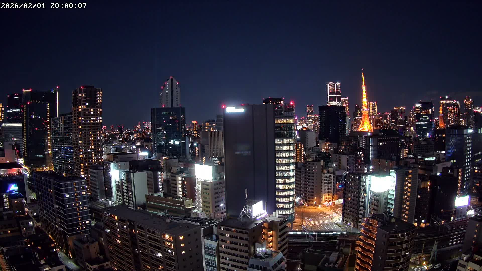 Tokyo, Minato Downtown & Skycrapers View from Shibaura ( 東京、港区、高層ビル群、芝浦からの眺め ) Live Cam - 1 Chome, Shibaura, Minato-ku, Tokyo, Kanto, Honshu, Japan