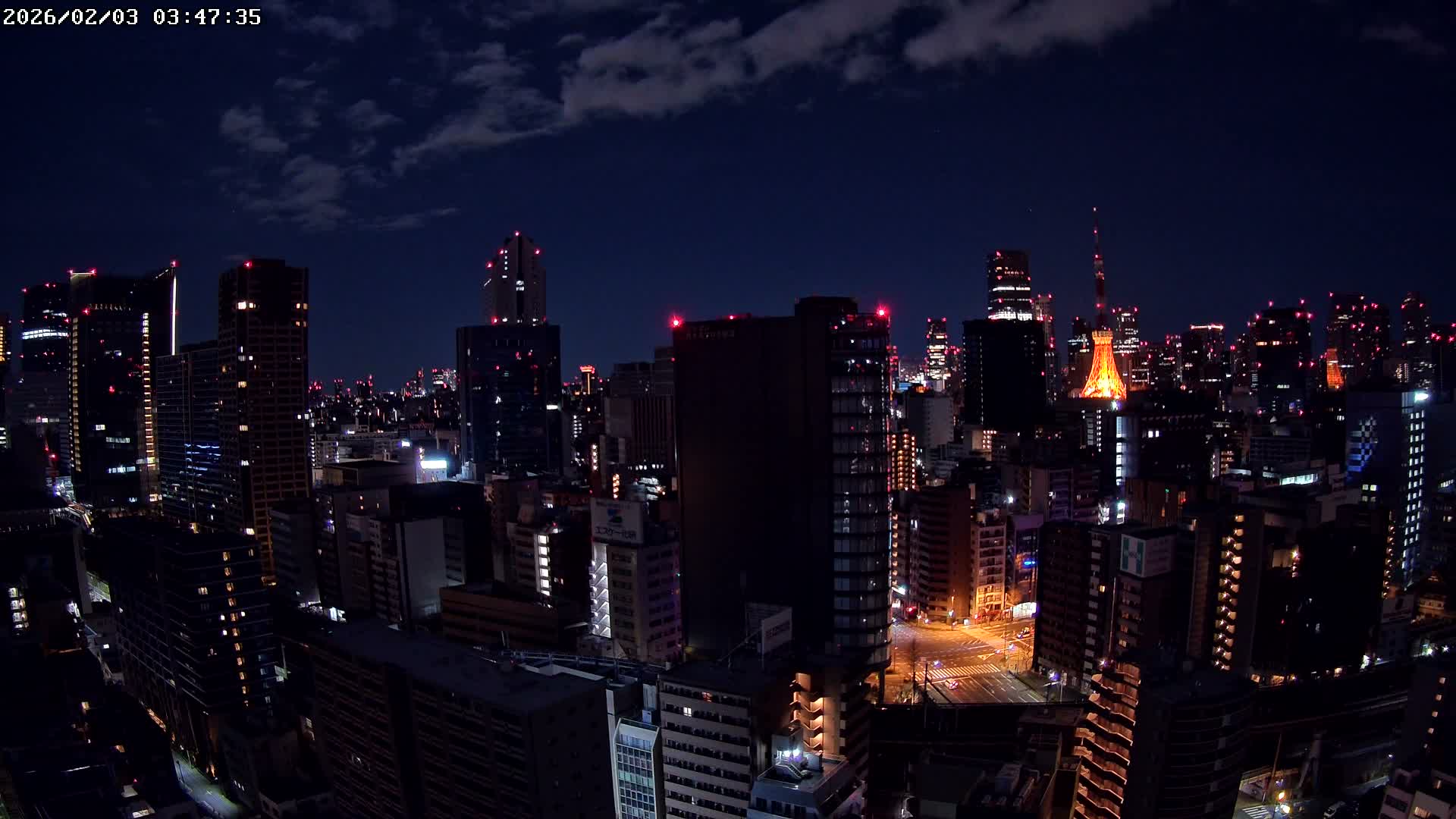 Tokyo, Minato Downtown & Skycrapers View from Shibaura ( 東京、港区、高層ビル群、芝浦からの眺め ) Live Cam - 1 Chome, Shibaura, Minato-ku, Tokyo, Kanto, Honshu, Japan