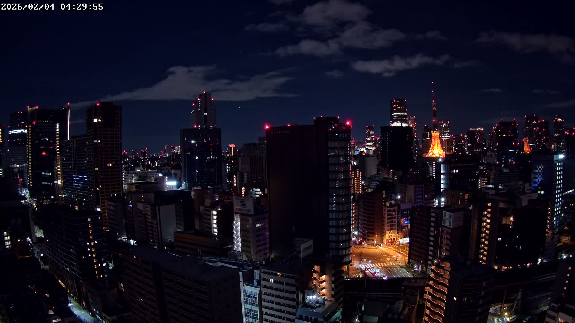 Tokyo, Minato Downtown & Skycrapers View from Shibaura ( 東京、港区、高層ビル群、芝浦からの眺め ) Live Cam - 1 Chome, Shibaura, Minato-ku, Tokyo, Kanto, Honshu, Japan