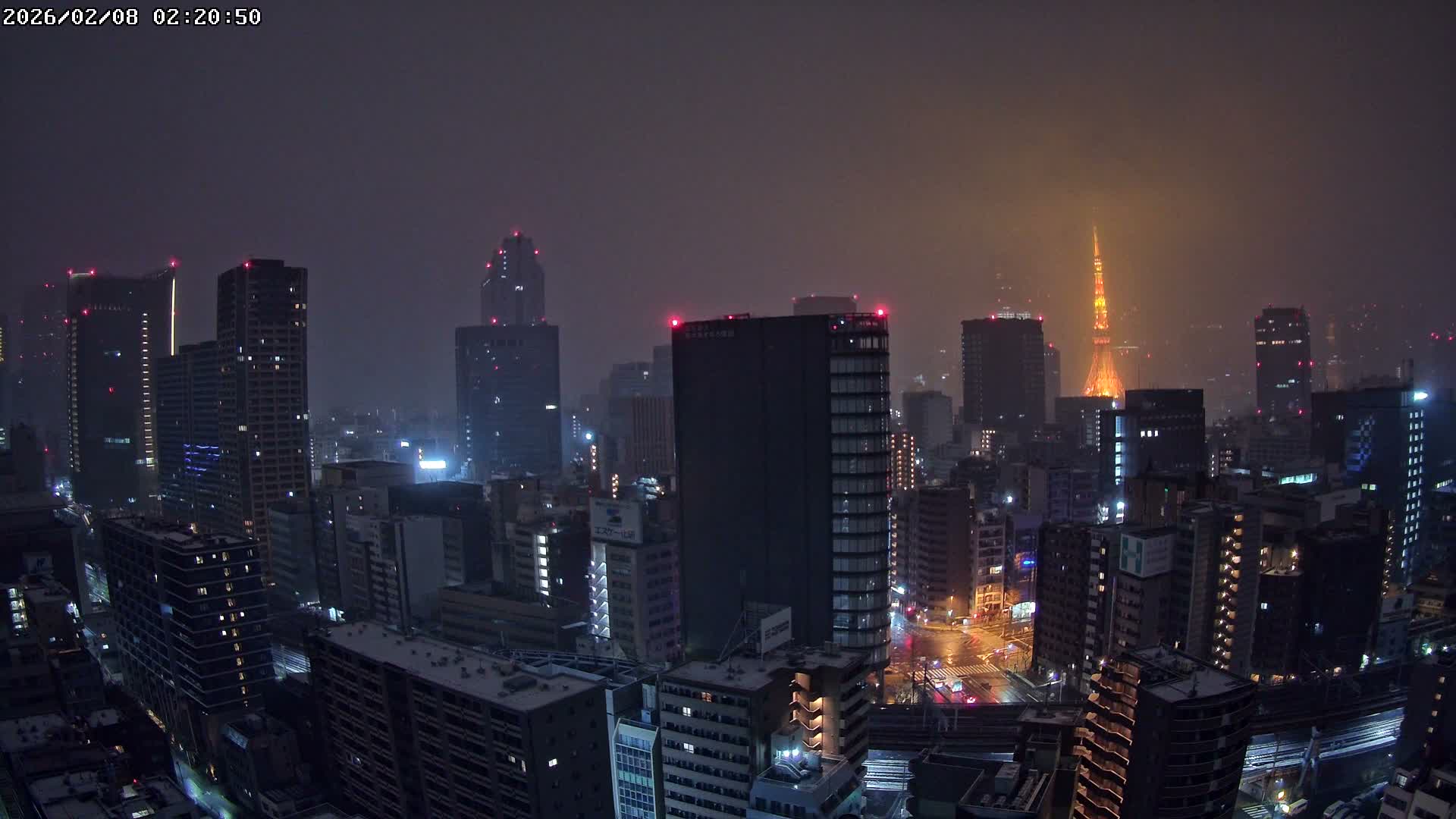 Tokyo, Minato Downtown & Skycrapers View from Shibaura ( 東京、港区、高層ビル群、芝浦からの眺め ) Live Cam - 1 Chome, Shibaura, Minato-ku, Tokyo, Kanto, Honshu, Japan