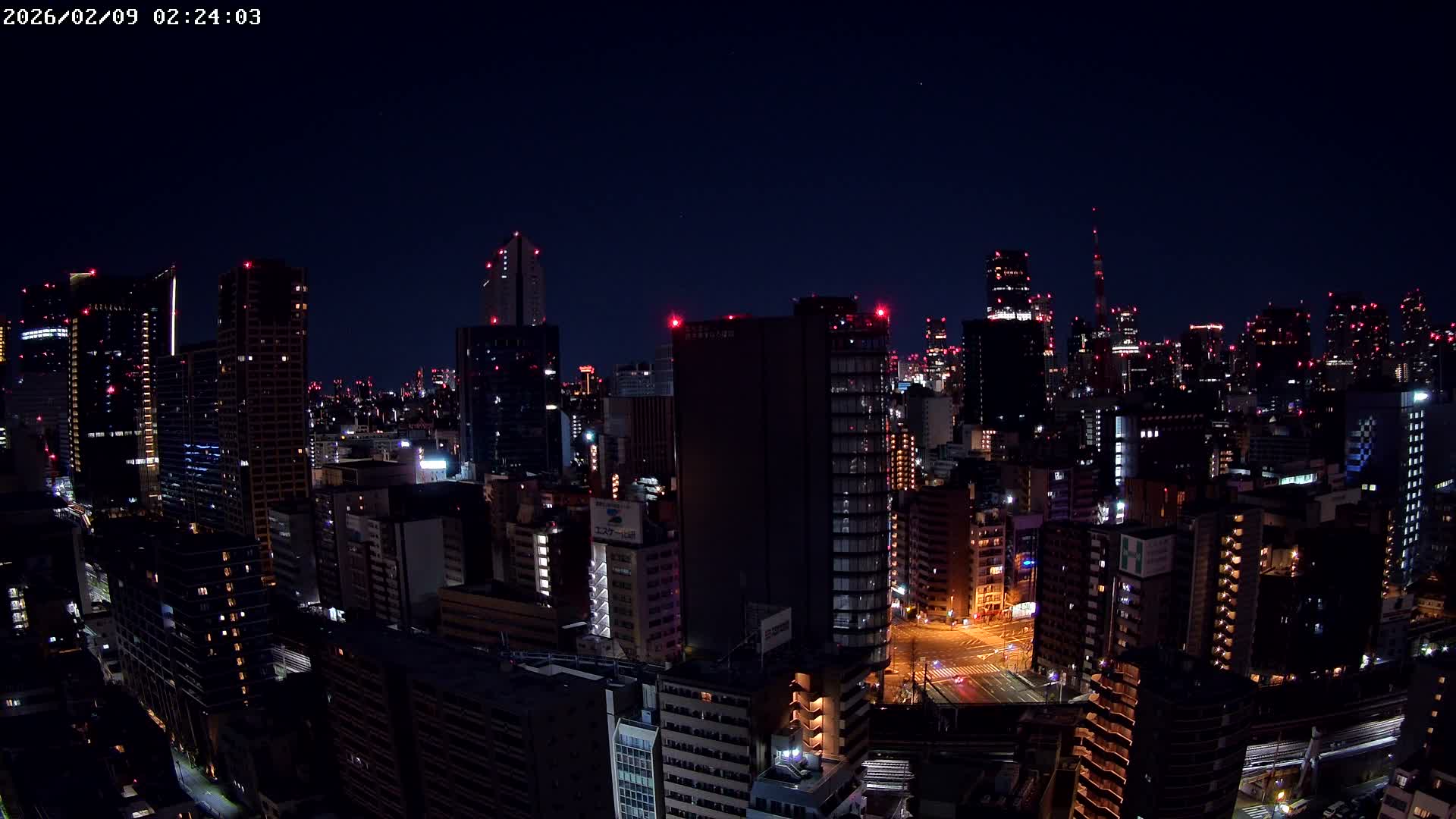 Tokyo, Minato Downtown & Skycrapers View from Shibaura ( 東京、港区、高層ビル群、芝浦からの眺め ) Live Cam - 1 Chome, Shibaura, Minato-ku, Tokyo, Kanto, Honshu, Japan