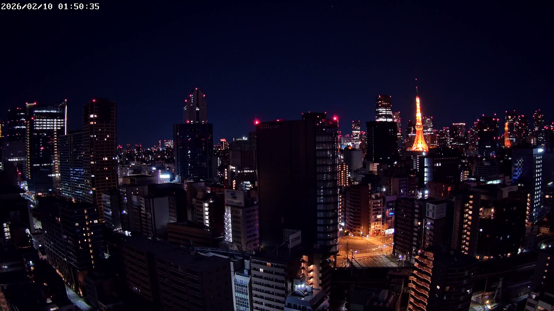 Tokyo, Minato Downtown & Skycrapers View from Shibaura ( 東京、港区、高層ビル群、芝浦からの眺め ) Live Cam - 1 Chome, Shibaura, Minato-ku, Tokyo, Kanto, Honshu, Japan