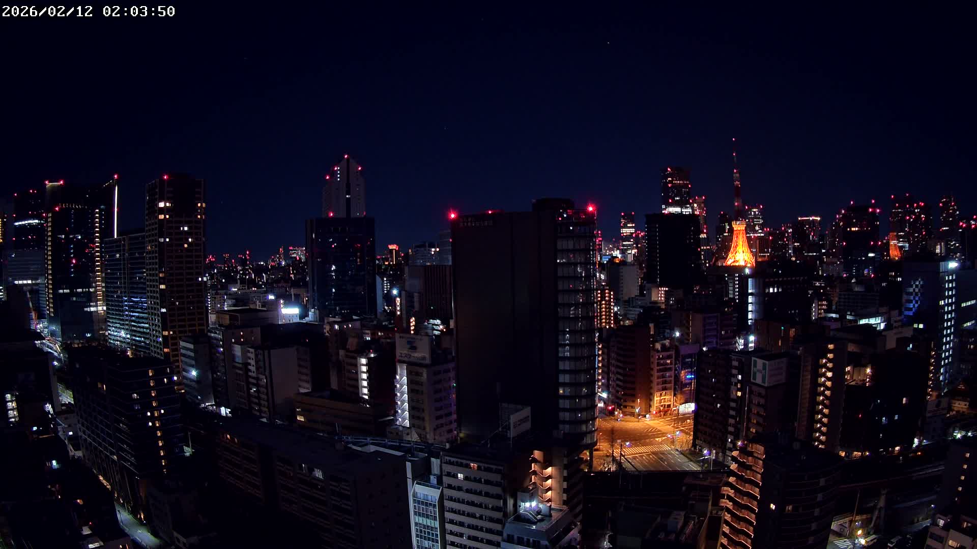 Tokyo, Minato Downtown & Skycrapers View from Shibaura ( 東京、港区、高層ビル群、芝浦からの眺め ) Live Cam - 1 Chome, Shibaura, Minato-ku, Tokyo, Kanto, Honshu, Japan