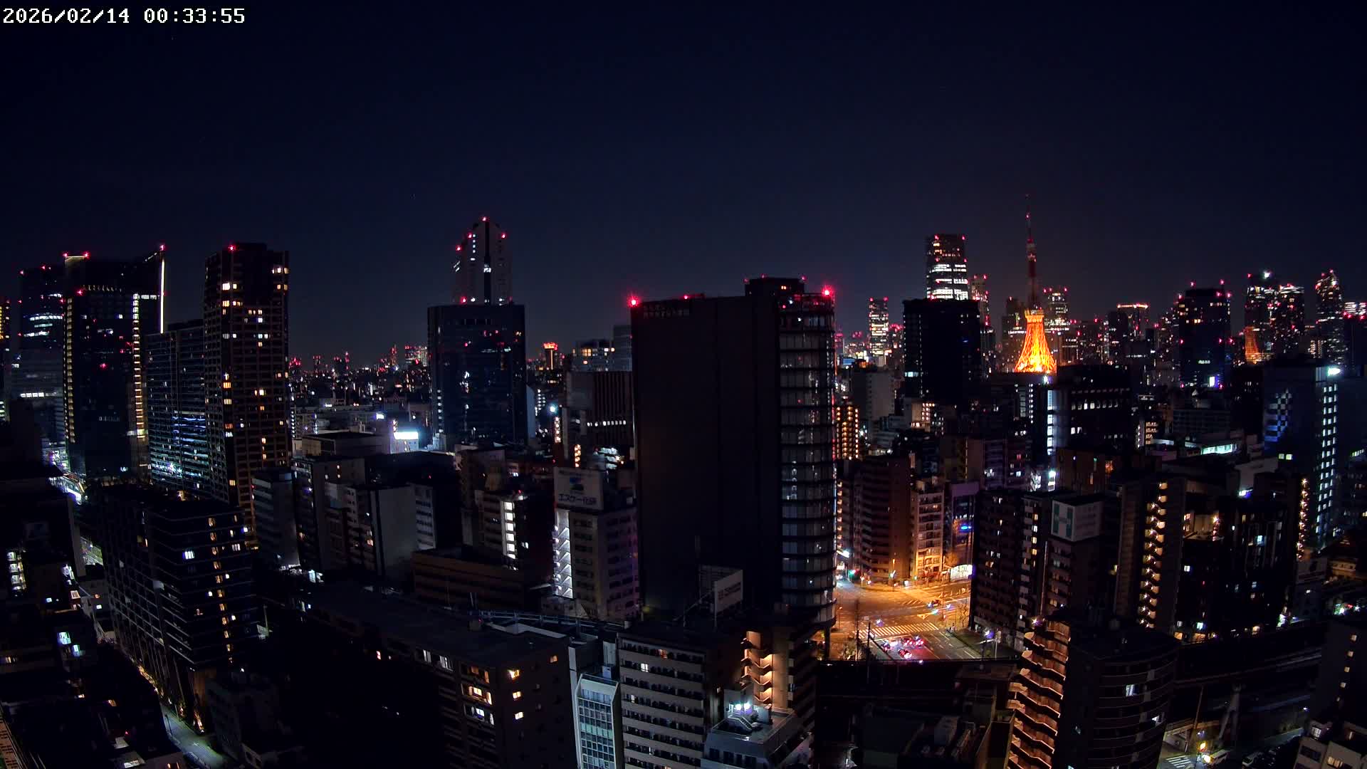 Tokyo, Minato Downtown & Skycrapers View from Shibaura ( 東京、港区、高層ビル群、芝浦からの眺め ) Live Cam - 1 Chome, Shibaura, Minato-ku, Tokyo, Kanto, Honshu, Japan