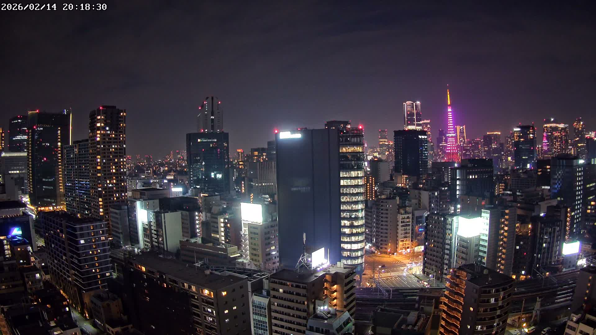 Tokyo, Minato Downtown & Skycrapers View from Shibaura ( 東京、港区、高層ビル群、芝浦からの眺め ) Live Cam - 1 Chome, Shibaura, Minato-ku, Tokyo, Kanto, Honshu, Japan
