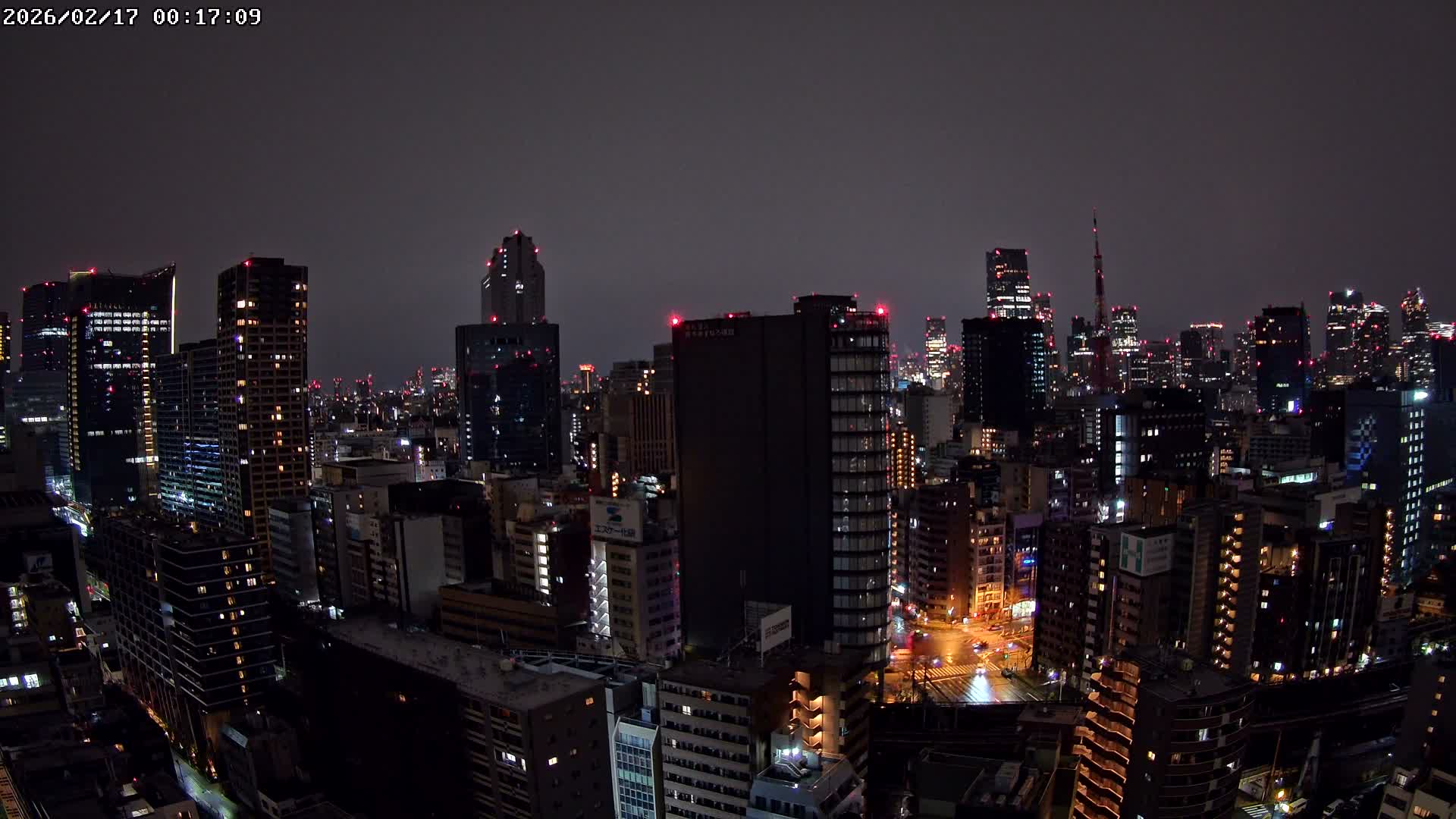 Tokyo, Minato Downtown & Skycrapers View from Shibaura ( 東京、港区、高層ビル群、芝浦からの眺め ) Live Cam - 1 Chome, Shibaura, Minato-ku, Tokyo, Kanto, Honshu, Japan