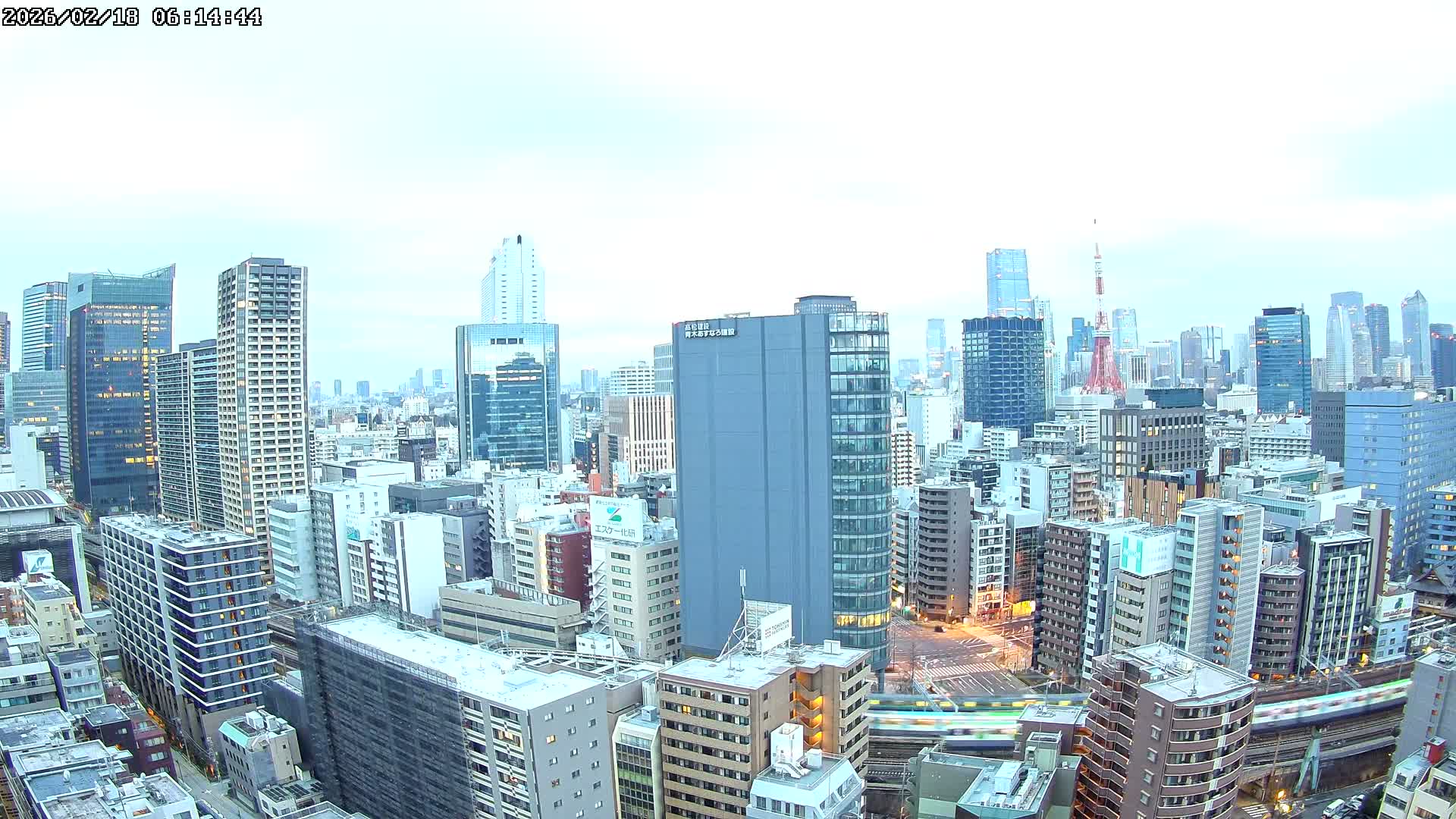Tokyo, Minato Downtown & Skycrapers View from Shibaura ( 東京、港区、高層ビル群、芝浦からの眺め ) Live Cam - 1 Chome, Shibaura, Minato-ku, Tokyo, Kanto, Honshu, Japan