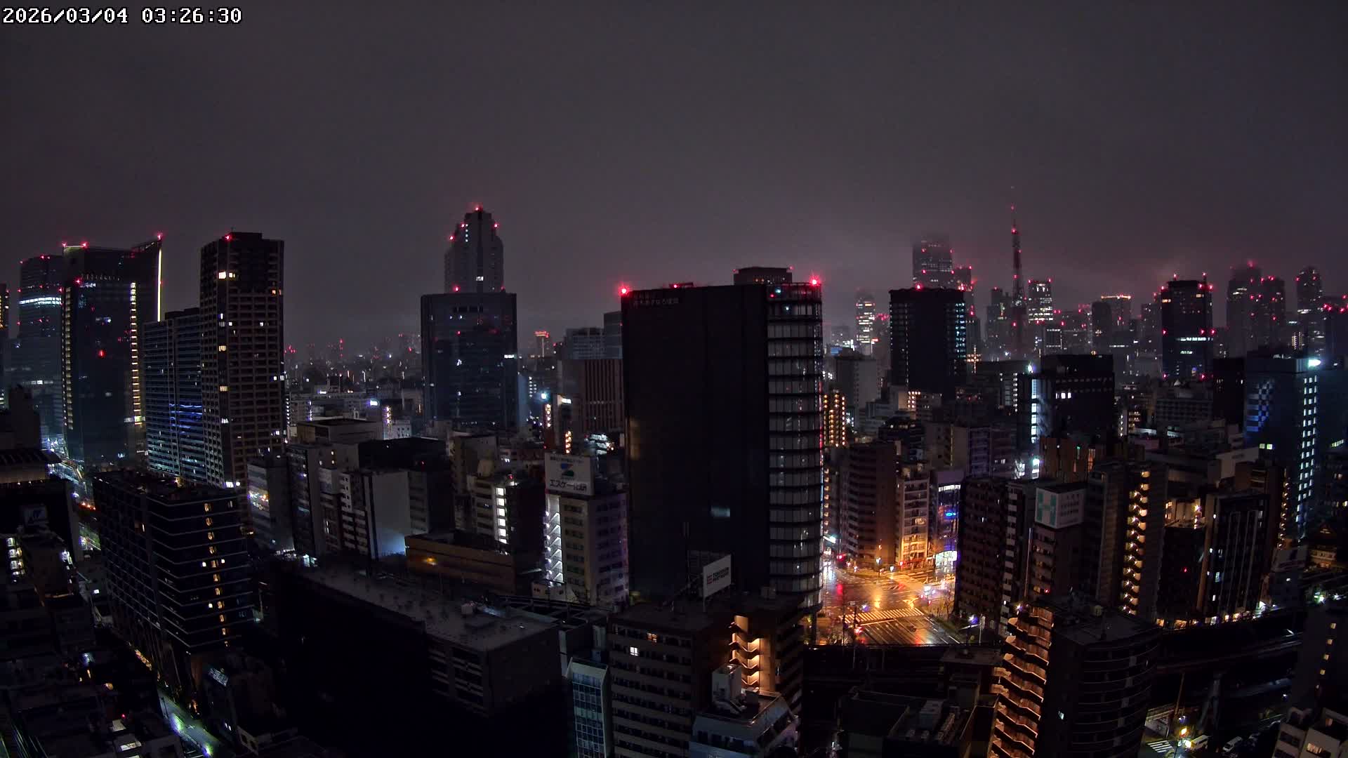 Tokyo, Minato Downtown & Skycrapers View from Shibaura ( 東京、港区、高層ビル群、芝浦からの眺め ) Live Cam - 1 Chome, Shibaura, Minato-ku, Tokyo, Kanto, Honshu, Japan
