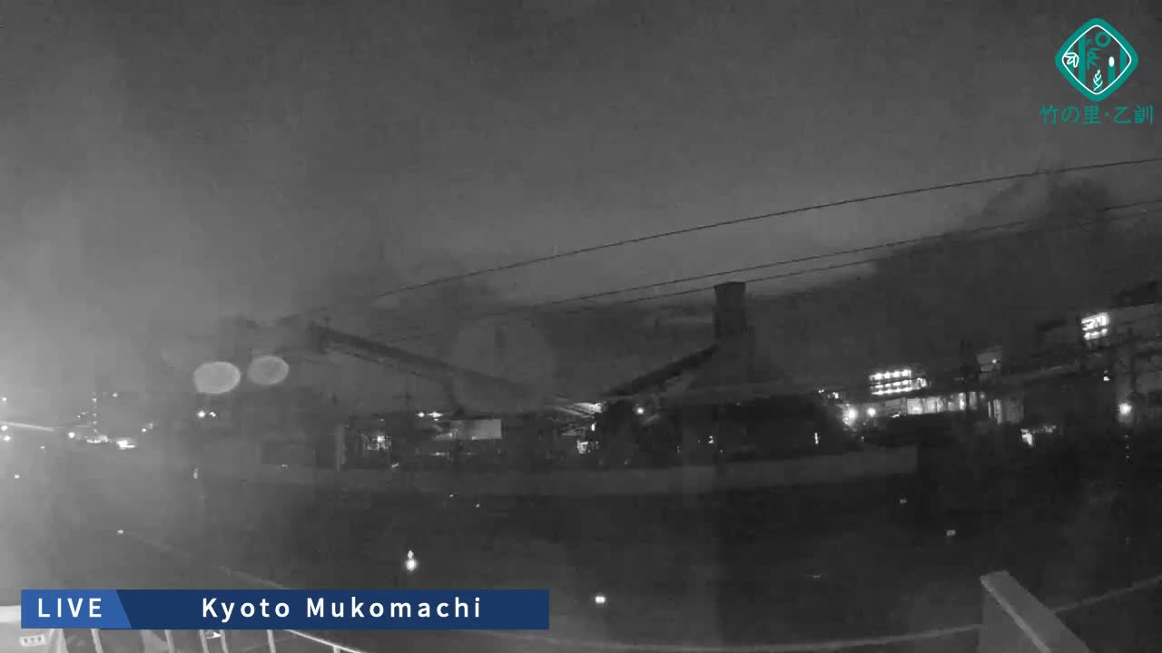 Kyoto, Muko ,JR Kyoto-Mukomashi Railway Crossing & Kuzenakakuzecho, Minami Industrial Zone ( 京都府・向日市・JR京都向日市鉄道道路・久前仲世町・南工業地帯 ) Live Cam  - Uryu, Teradocho, Muko, Kyoto, Kyōto, Kansai, Japan