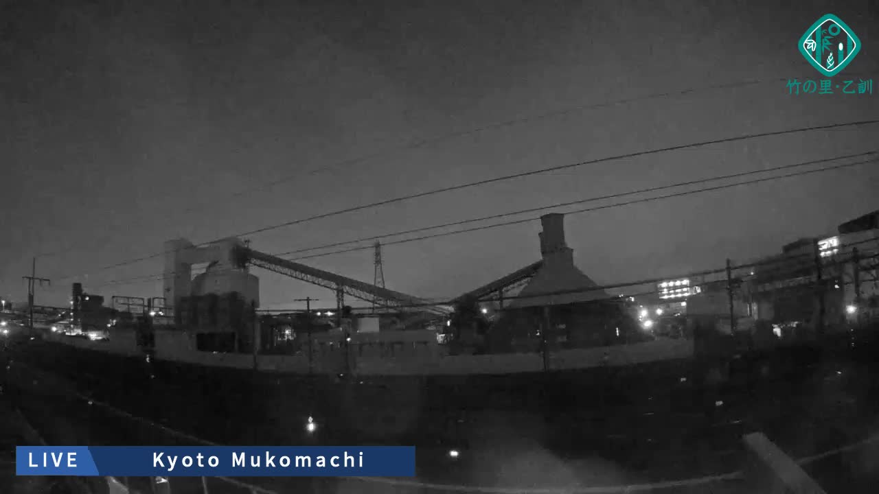 Kyoto, Muko ,JR Kyoto-Mukomashi Railway Crossing & Kuzenakakuzecho, Minami Industrial Zone ( 京都府・向日市・JR京都向日市鉄道道路・久前仲世町・南工業地帯 ) Live Cam  - Uryu, Teradocho, Muko, Kyoto, Kyōto, Kansai, Japan