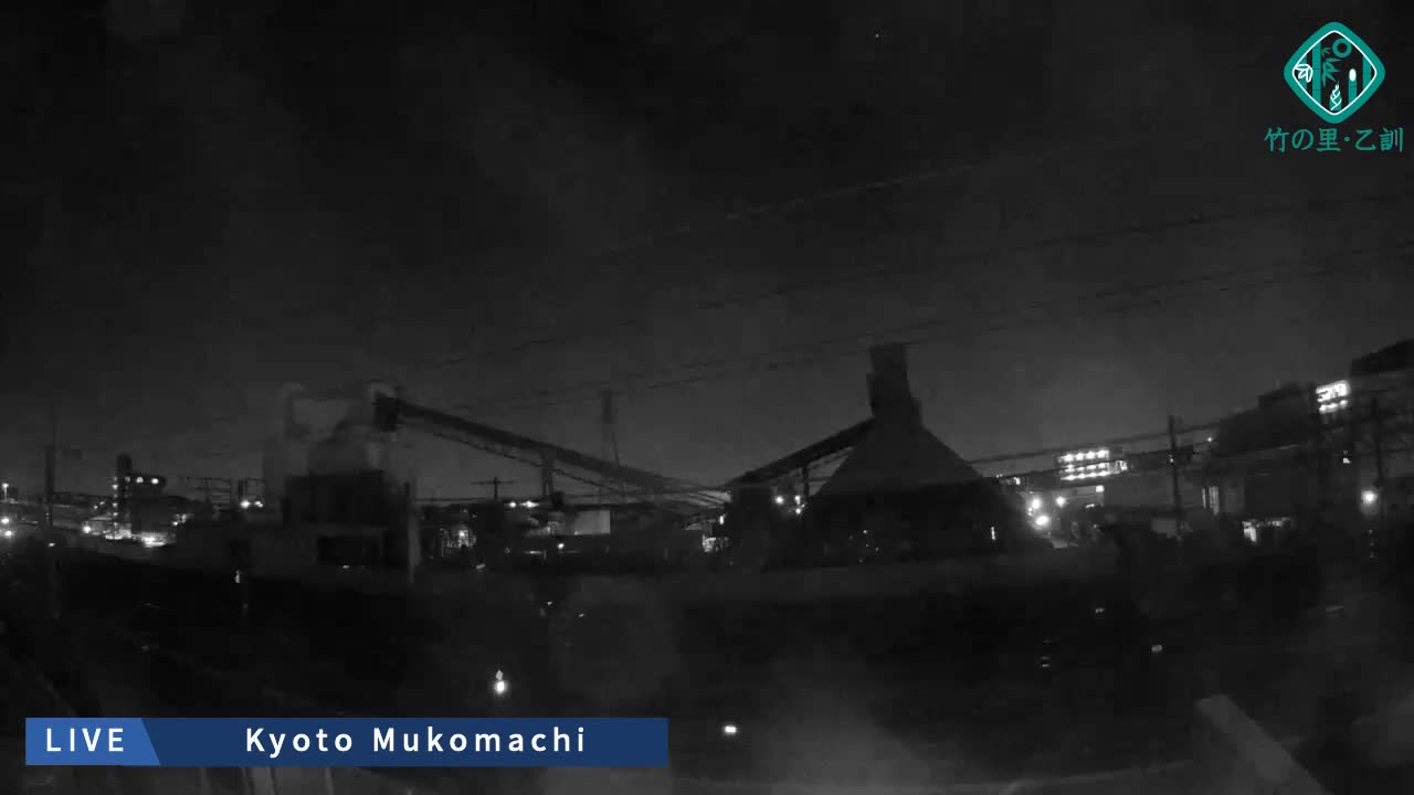 Kyoto, Muko ,JR Kyoto-Mukomashi Railway Crossing & Kuzenakakuzecho, Minami Industrial Zone ( 京都府・向日市・JR京都向日市鉄道道路・久前仲世町・南工業地帯 ) Live Cam  - Uryu, Teradocho, Muko, Kyoto, Kyōto, Kansai, Japan
