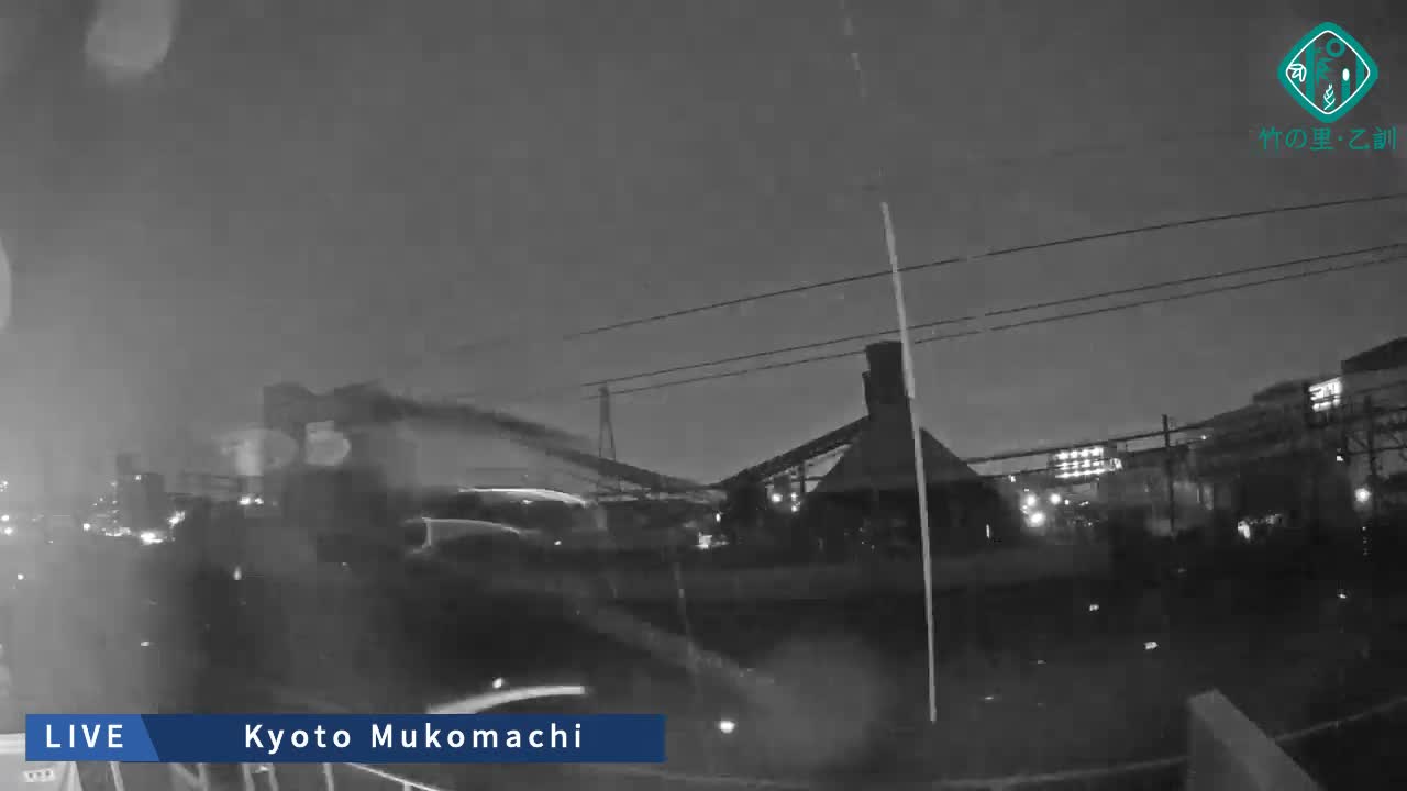 Kyoto, Muko ,JR Kyoto-Mukomashi Railway Crossing & Kuzenakakuzecho, Minami Industrial Zone ( 京都府・向日市・JR京都向日市鉄道道路・久前仲世町・南工業地帯 ) Live Cam  - Uryu, Teradocho, Muko, Kyoto, Kyōto, Kansai, Japan