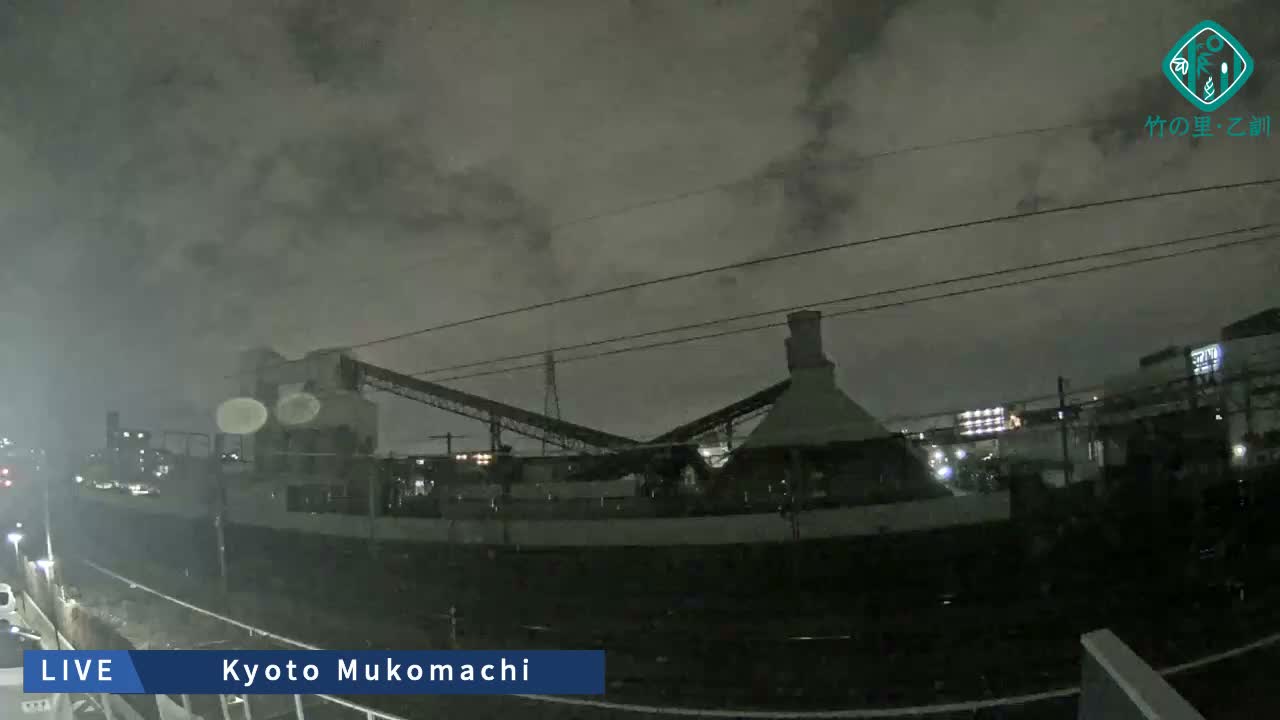 Kyoto, Muko ,JR Kyoto-Mukomashi Railway Crossing & Kuzenakakuzecho, Minami Industrial Zone ( 京都府・向日市・JR京都向日市鉄道道路・久前仲世町・南工業地帯 ) Live Cam  - Uryu, Teradocho, Muko, Kyoto, Kyōto, Kansai, Japan